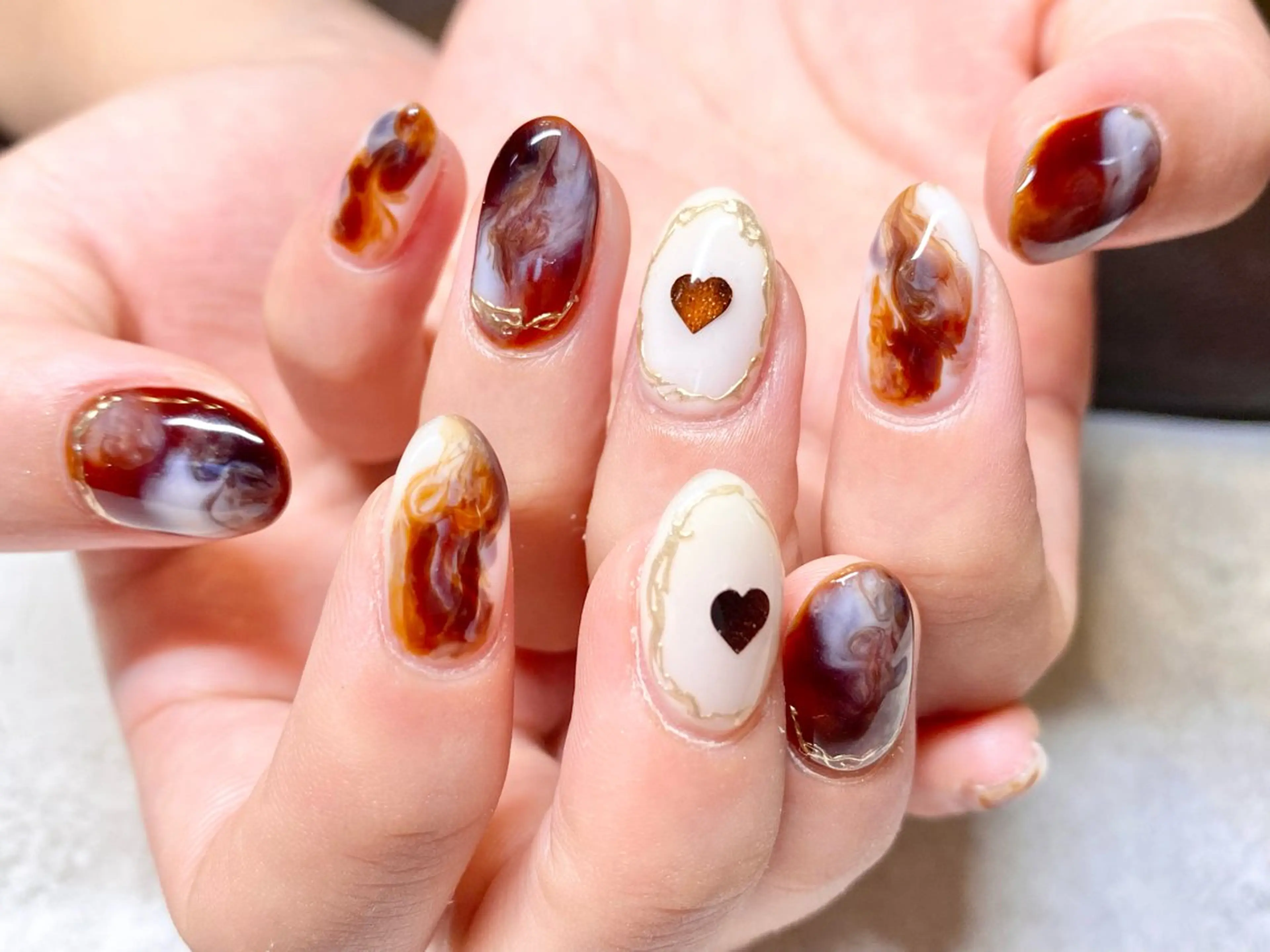 ネイル ブラウン ハンドネイル C's nailのネイルデザイン
