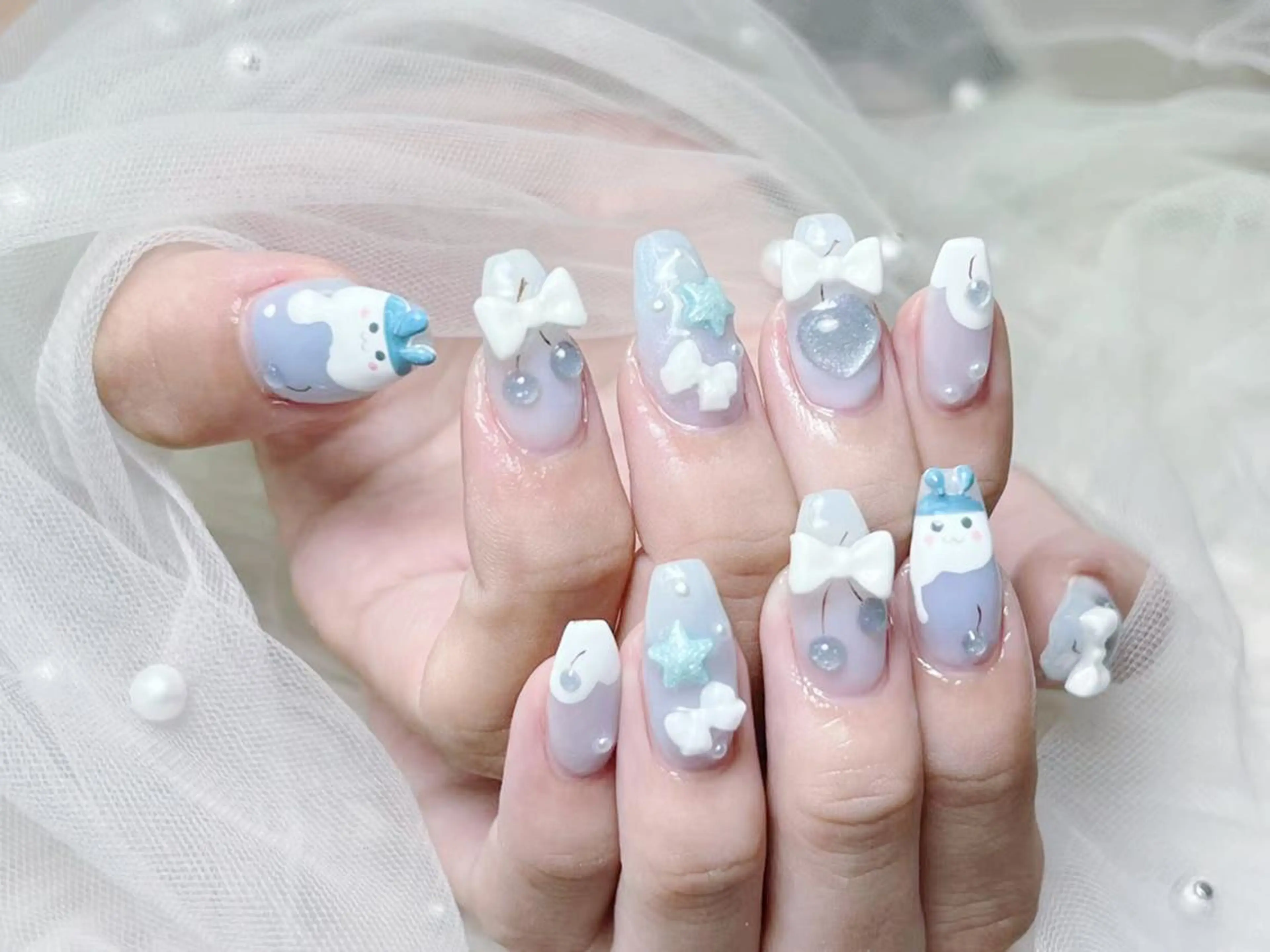 メンズ ネイル メンズ韓国風 アートネイル フレンチネイル ジェルネイル キラキラネイル ハンドネイル フットネイル Bloom kabukiのネイルデザイン