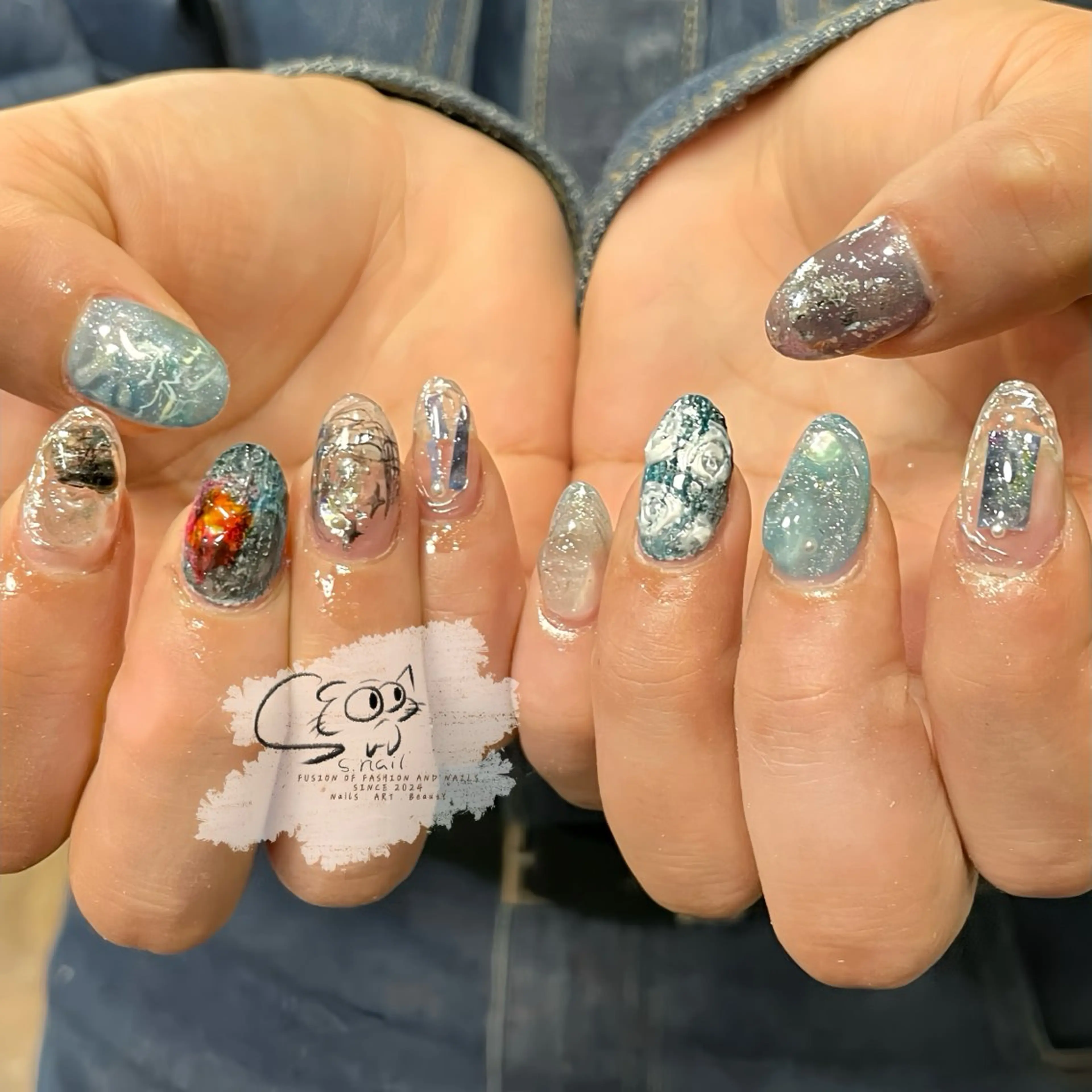 ネイル アートネイル チークネイル フレンチネイル グラデーション マグネットネイル ハンドネイル S.nail所属・S.nail _のネイルデザイン