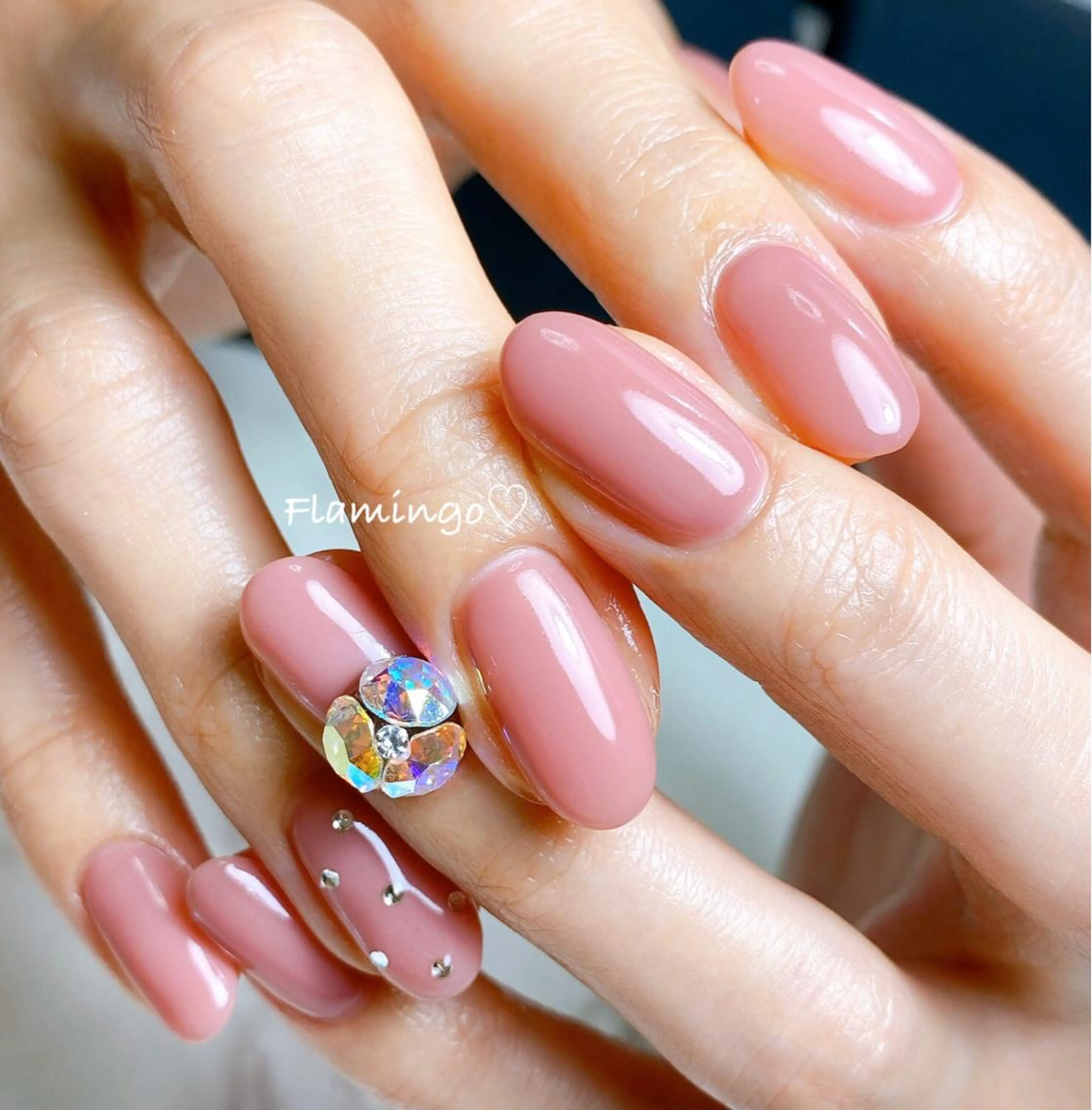 ネイル ジェルネイル オフィスネイル ワンカラーネイル ピンク シンプルネイル 40代からの爪肌を 労る♡きちんとネイルのネイルデザイン