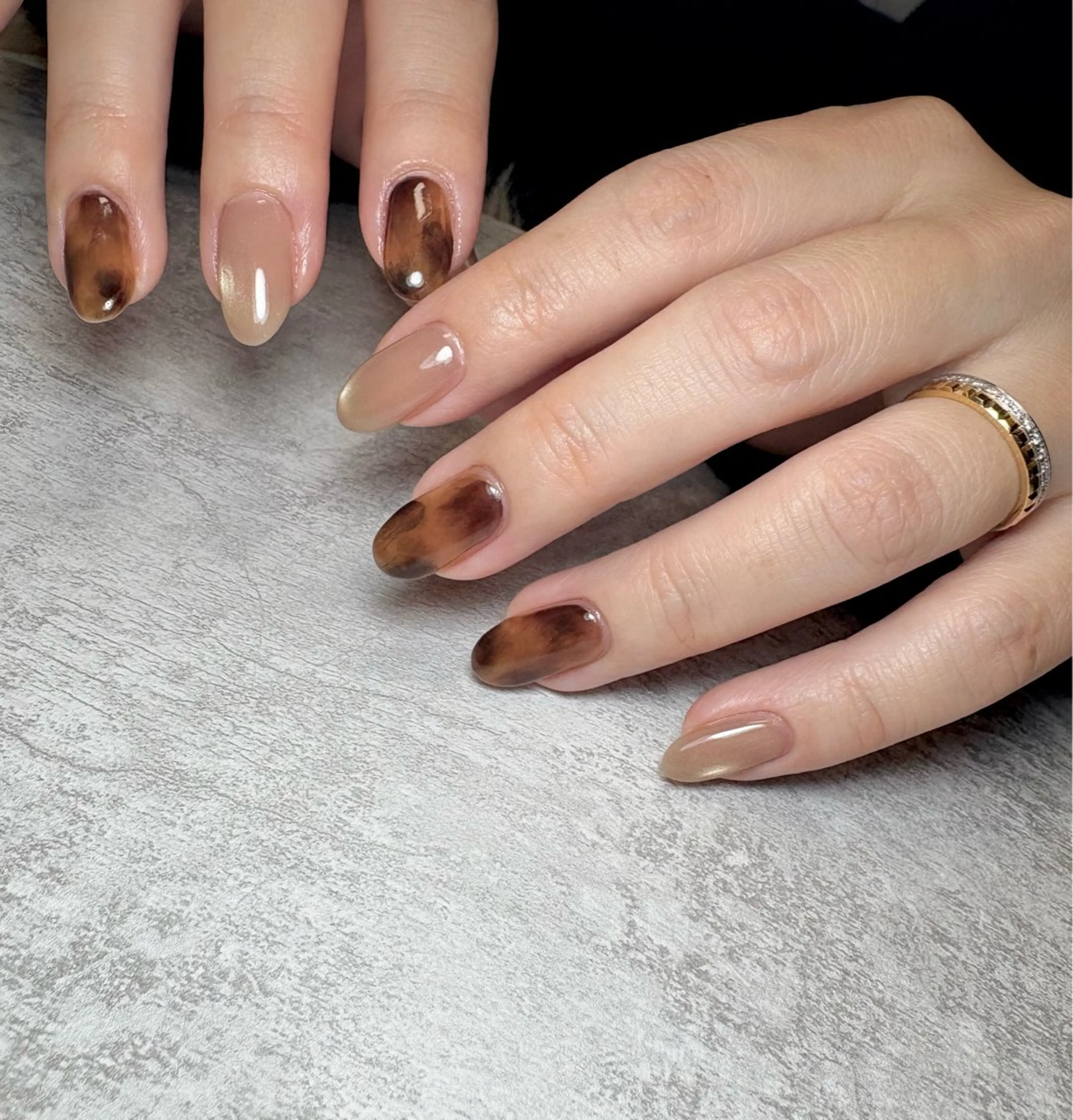 ネイル べっ甲ネイル 持ち込み 冬ネイル BEAUTY GARDEN 【nail salon unseul】所属・nana .のネイルデザイン