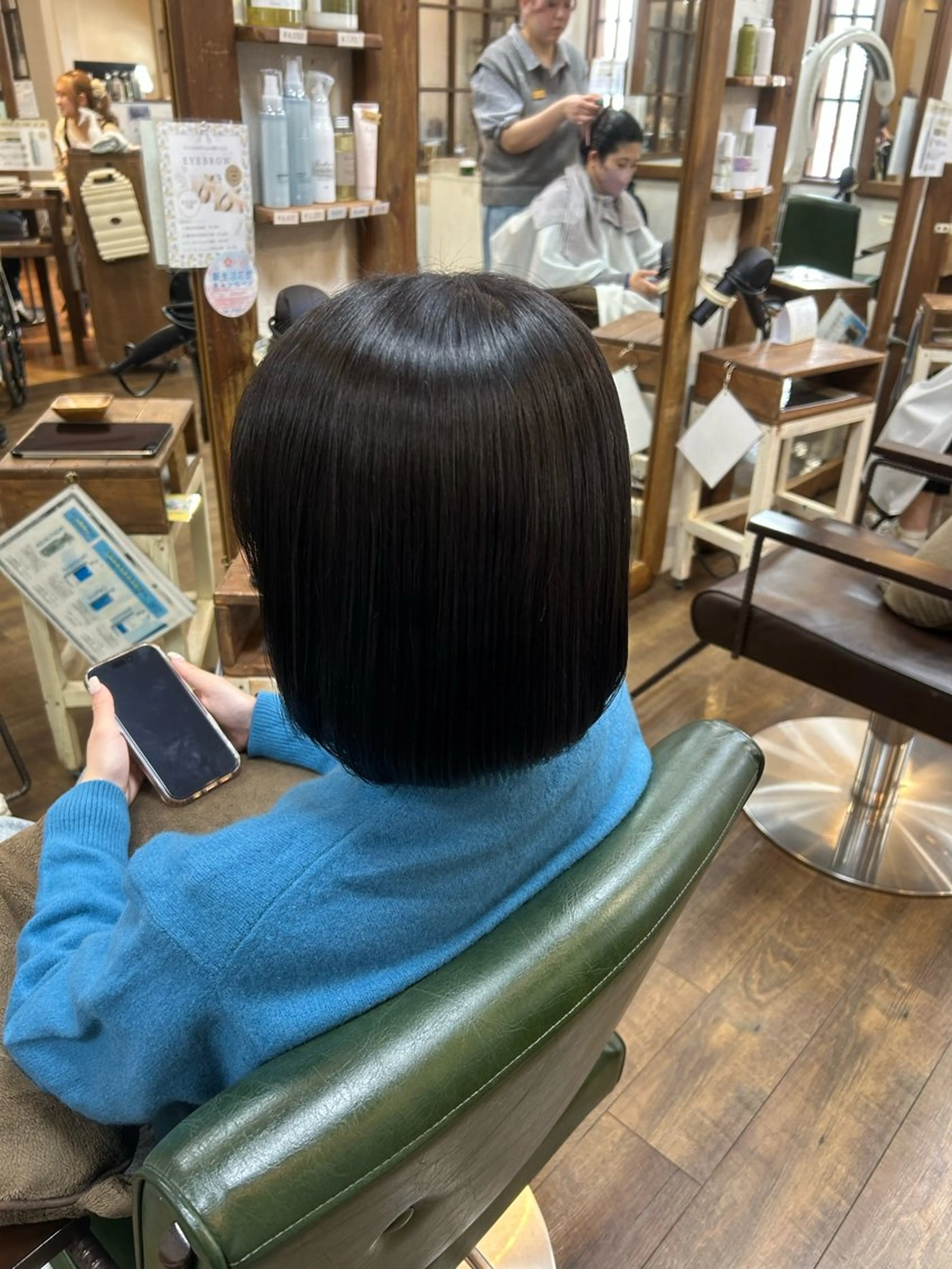 ショート カラー ブラウンカラー ダークブラウン ボブ カット ヘアカラー 徳永　髪質改善 縮毛矯正のヘアスタイル