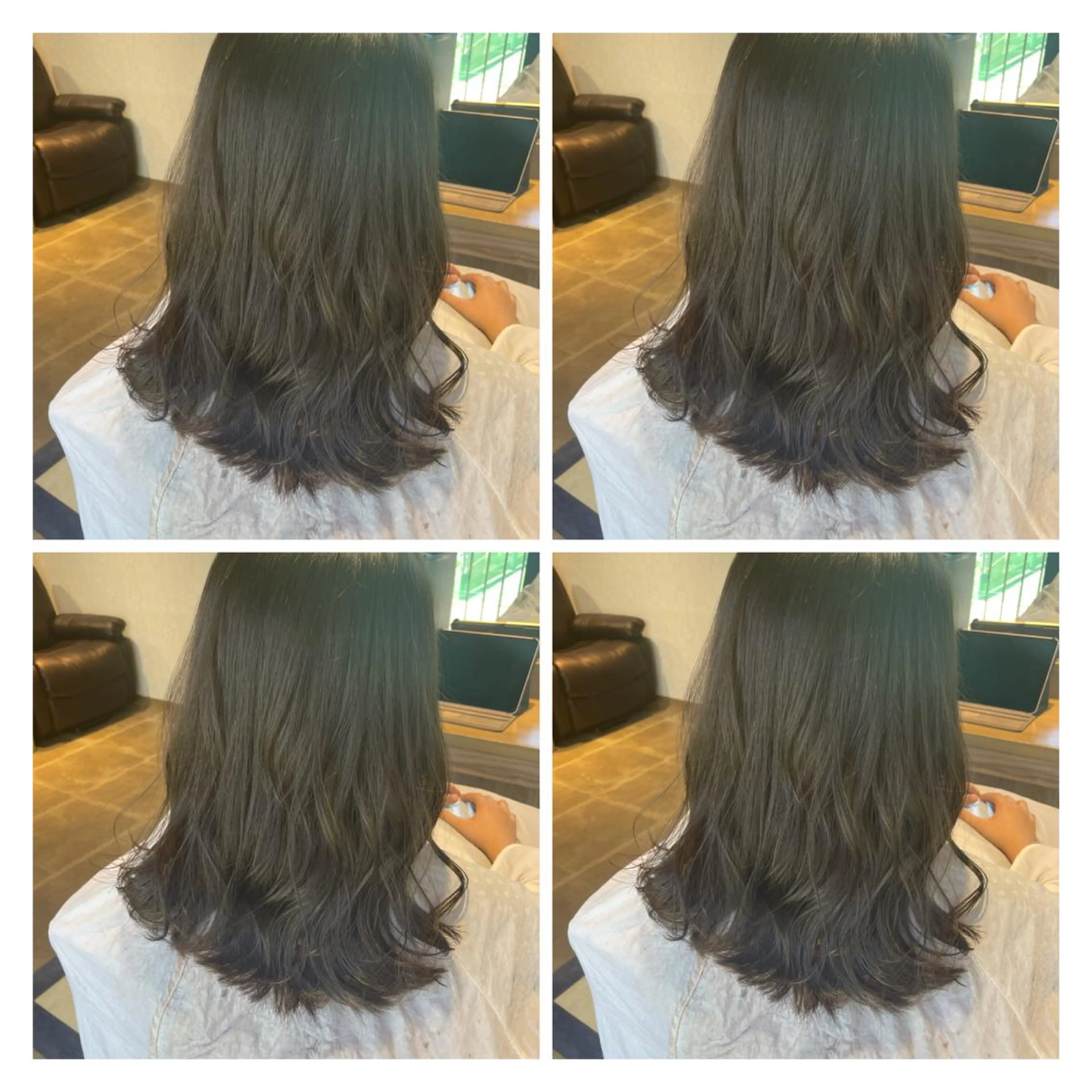 ミディアム カラー カット ヘアカラー トリートメント 髪質改善艶髪 ℍ𝔸ℝ𝕌𝕂𝔸のヘアスタイル