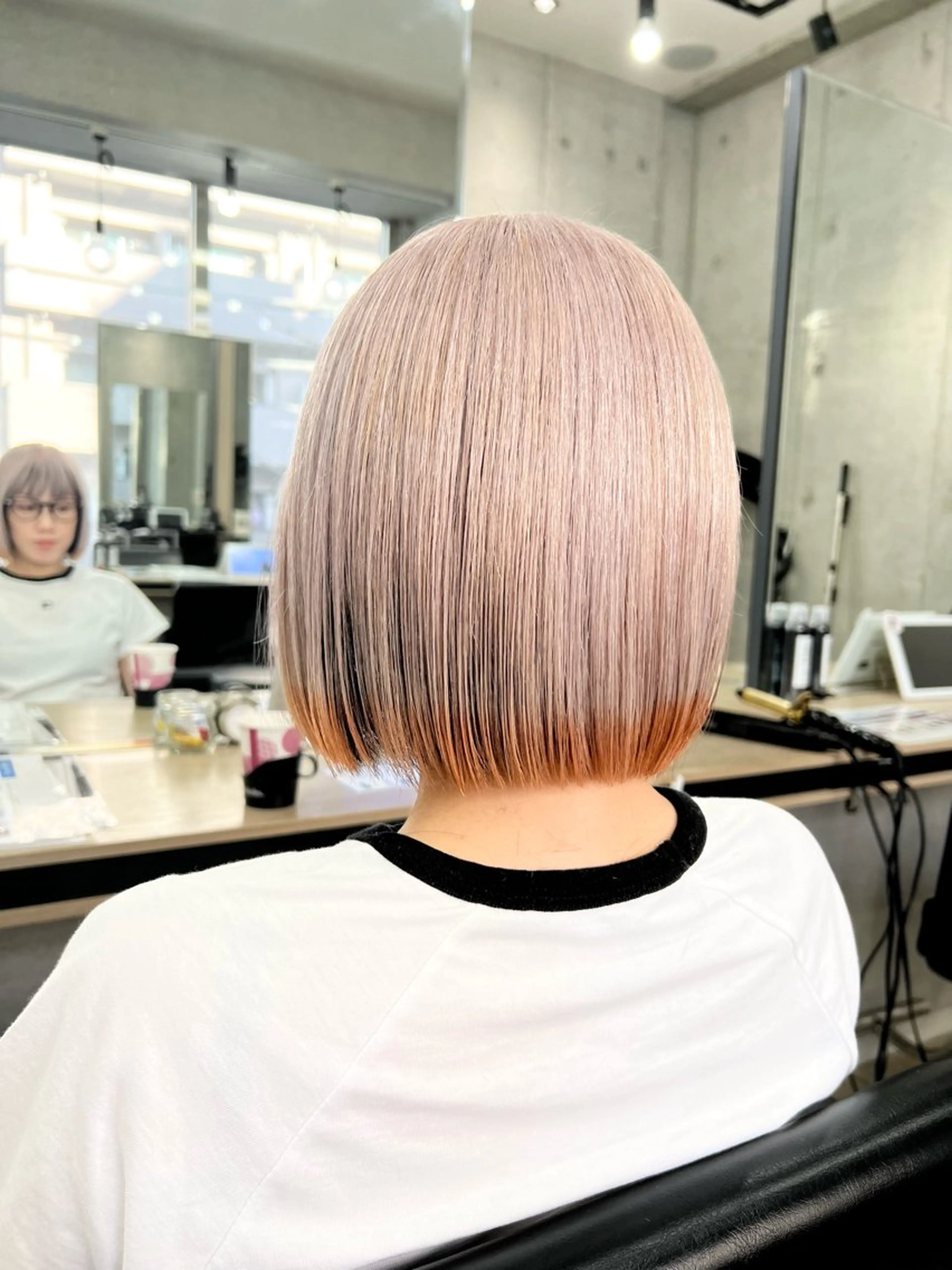 ミディアム ボブ ヘアカラー トリートメント 🏝メンズカット特化 赤羽🏝SHOのヘアスタイル