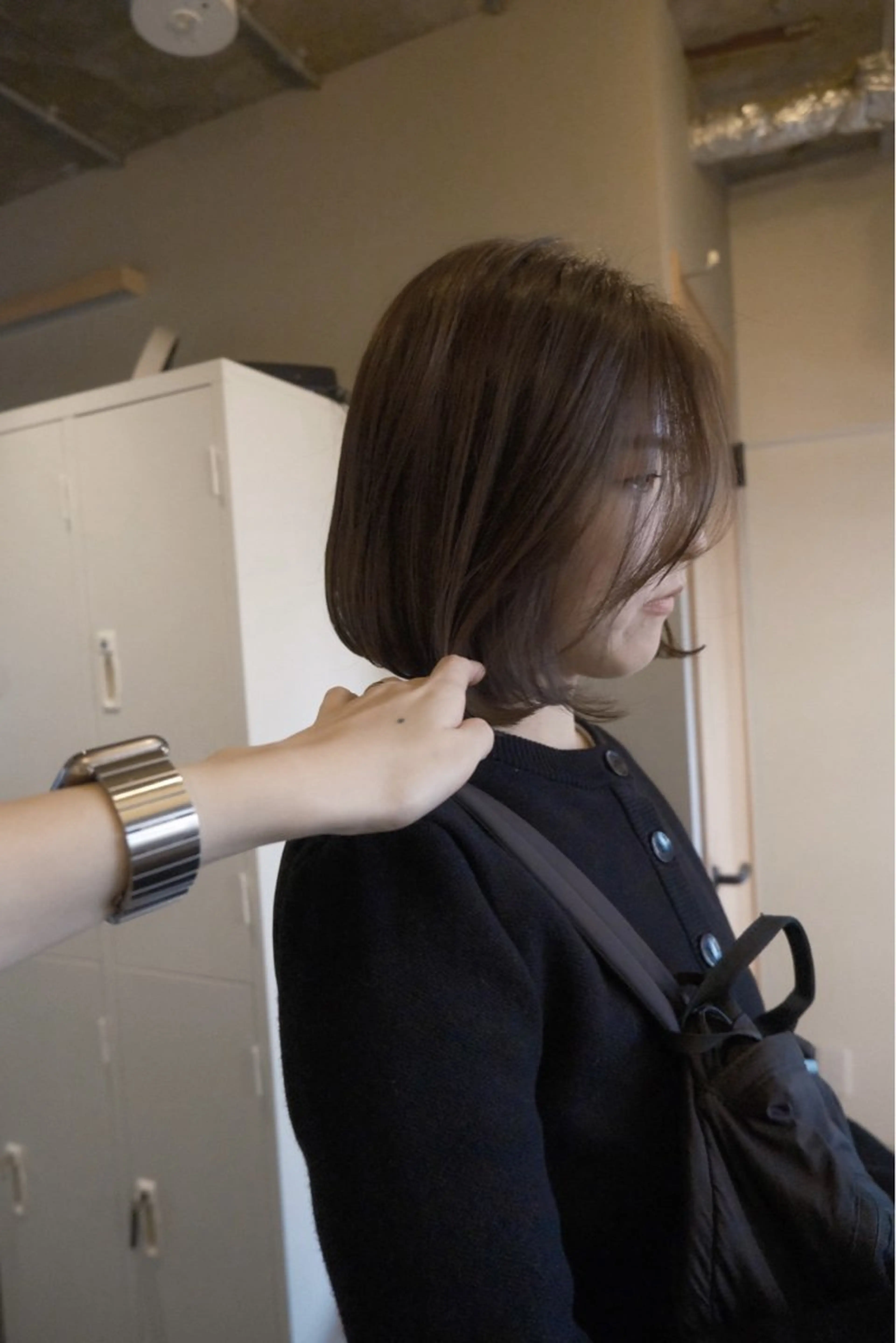 ミディアム カラー カット ヘアカラー トリートメント ヘアセット ハルカ/透け感カラー /顔周りレイヤーのヘアスタイル