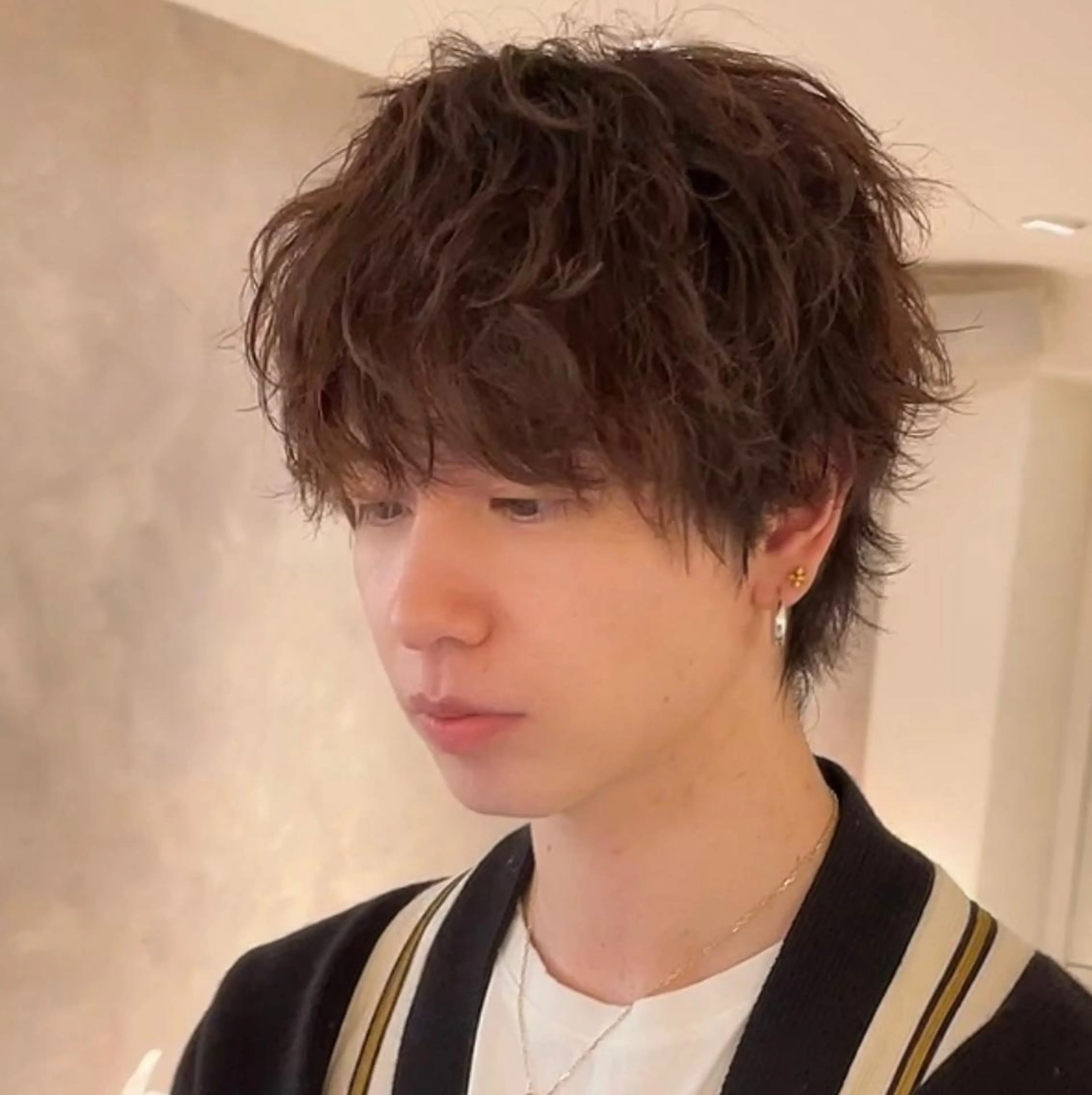 ショート パーマ カット パーマ 渋谷 メンズ 木下 仁来のヘアスタイル