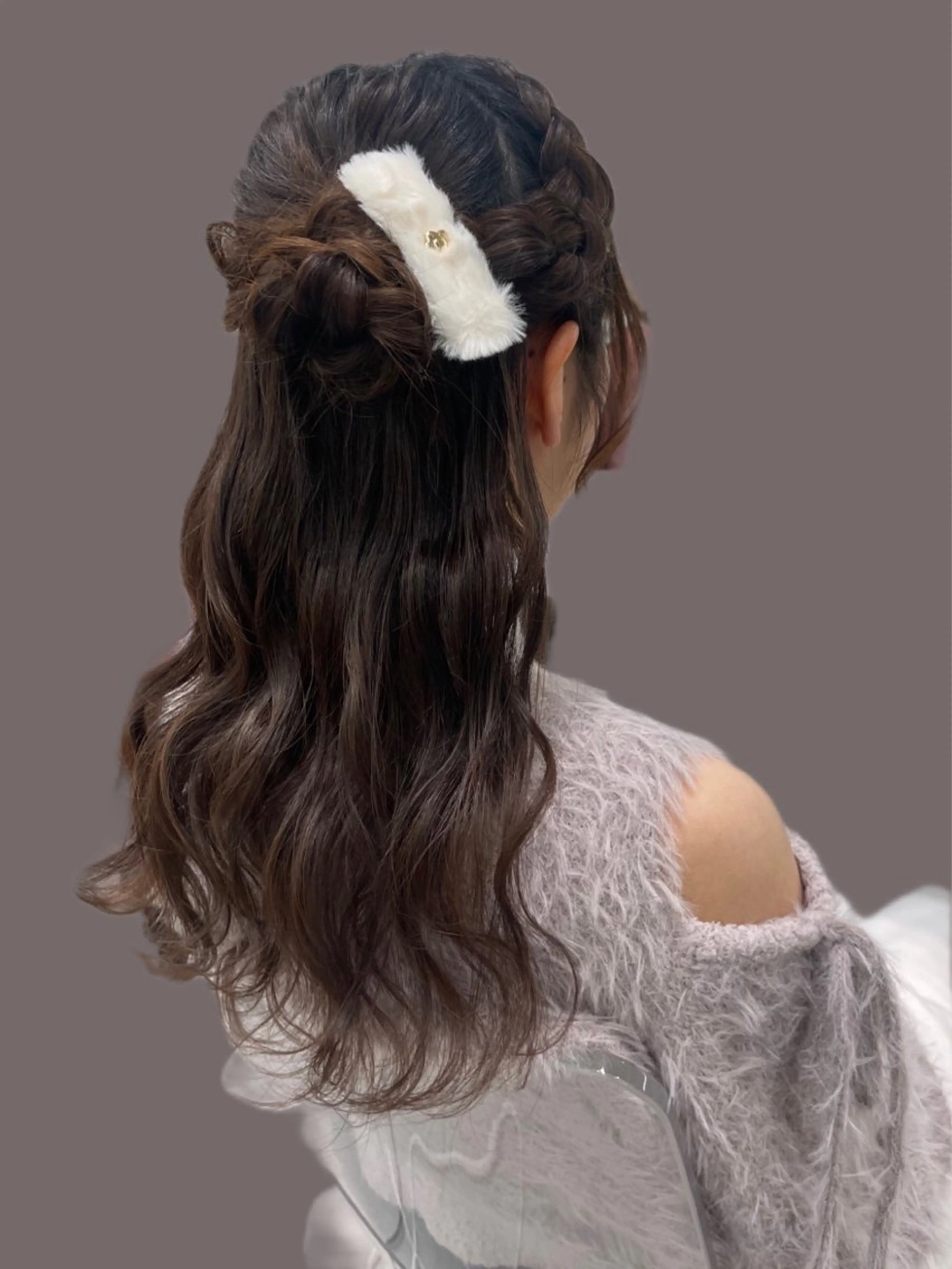 ヘアアレンジ ハーフアップ お団子ヘア ヘアセット ヘアセット🎀耳つぼ 👂💎MONAMIのヘアスタイル