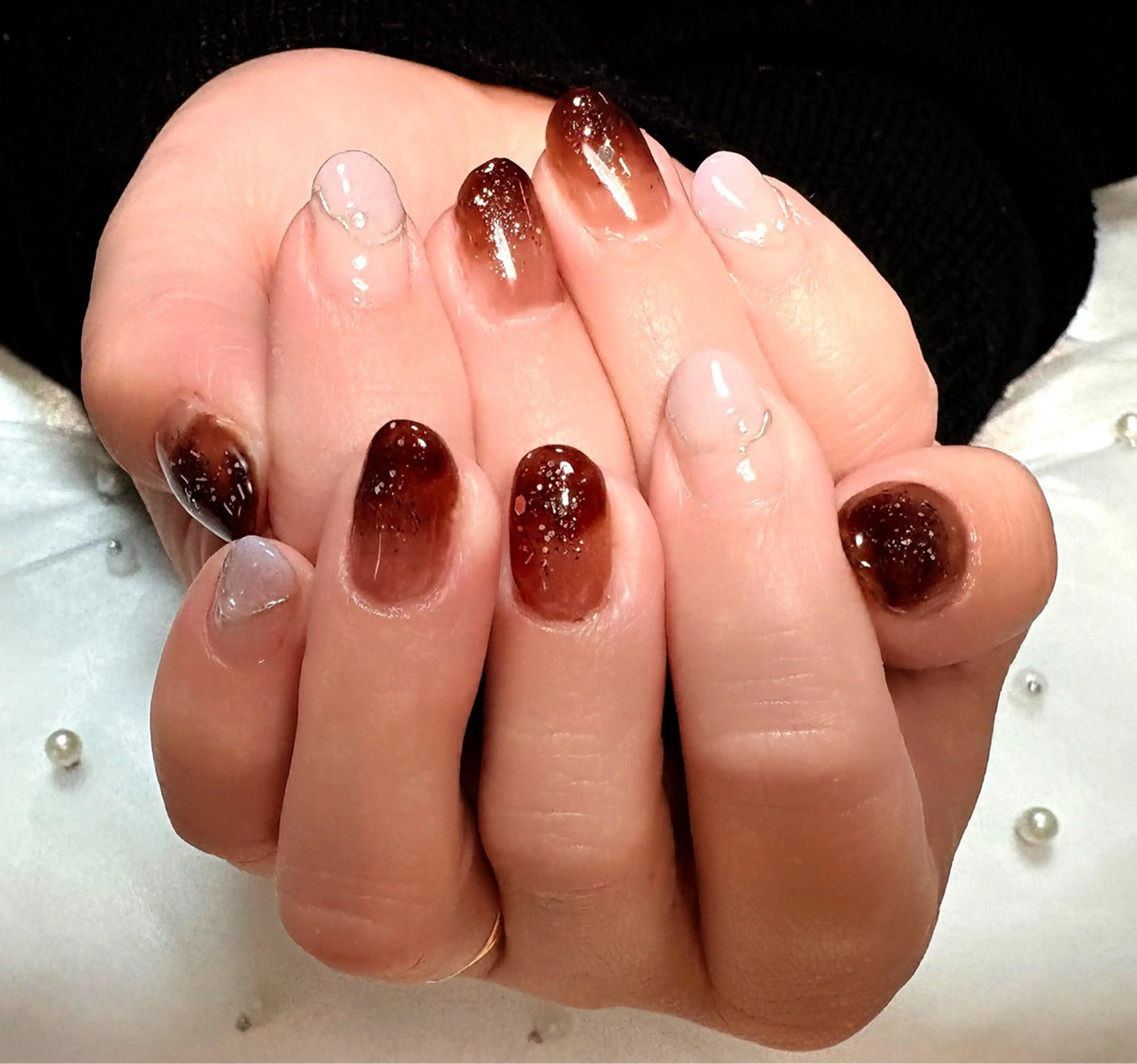 ネイル 持ち込み ニュアンスネイル ハンドネイル ネイルサロン Roiのネイルデザイン