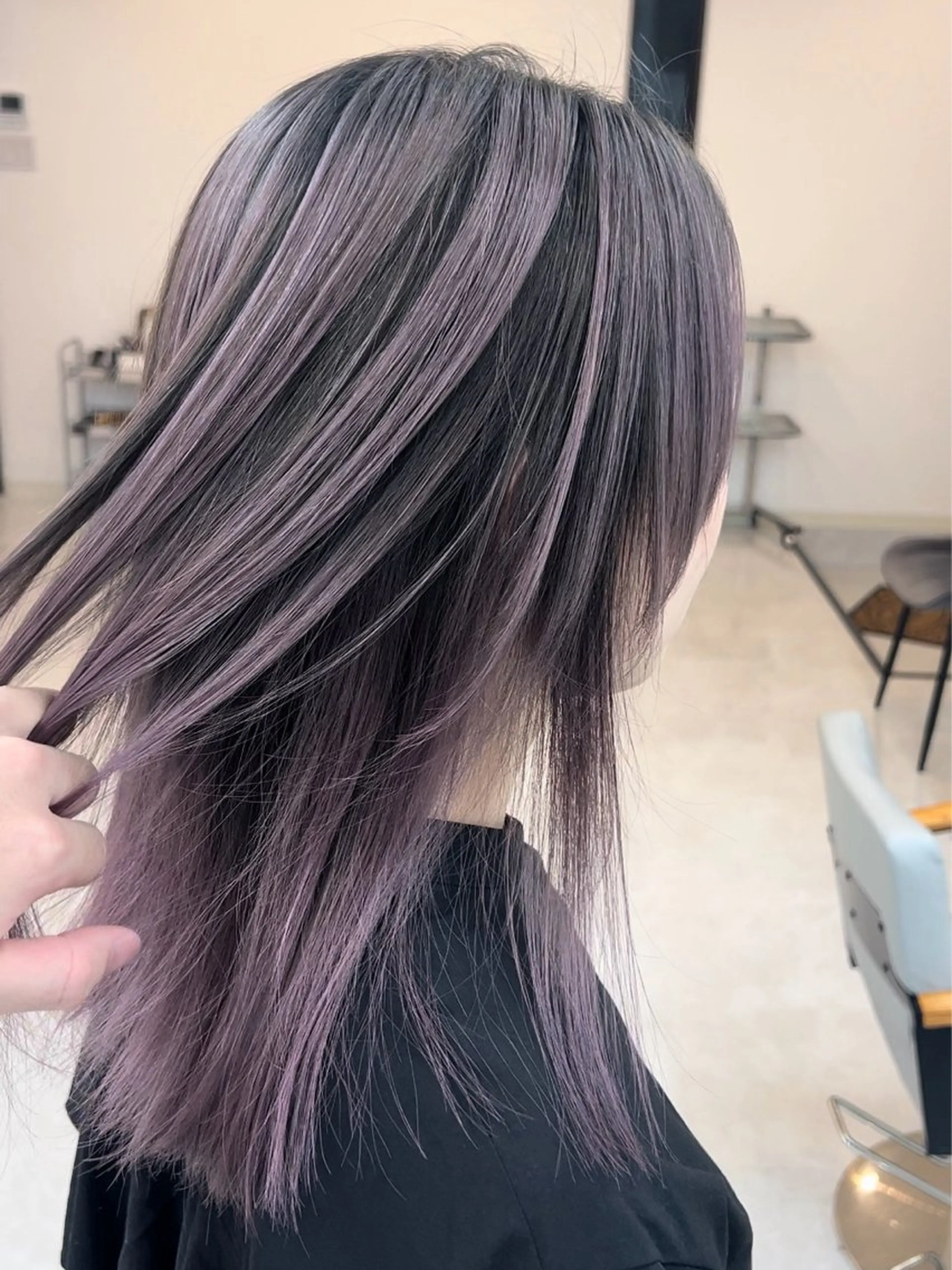 ミディアム カラー バレイヤージュ ブリーチ レイヤーカット ヘアカラー フウト/メンズカット /メンズパーマのヘアスタイル