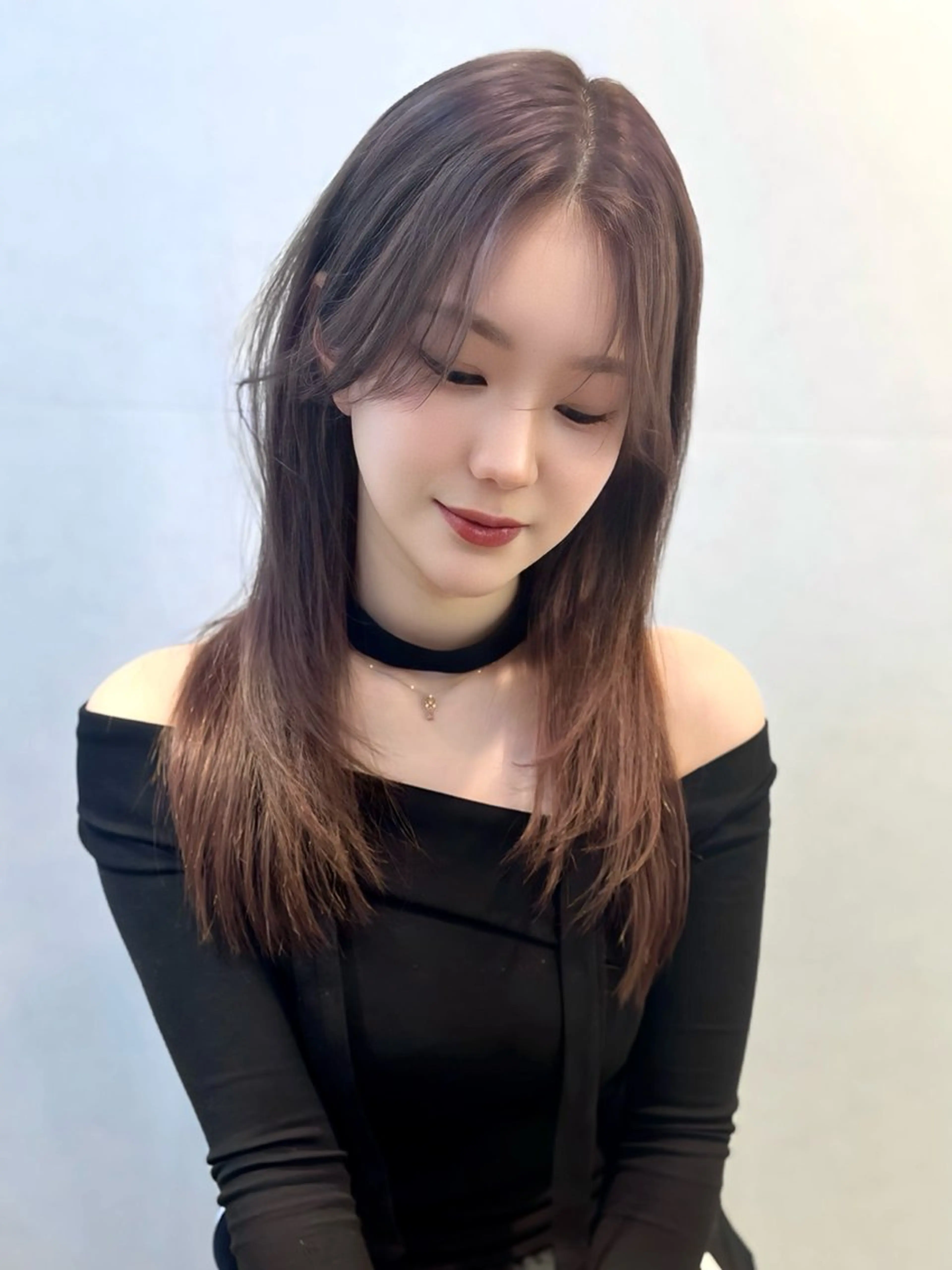 セミロング カラー カット ヘアカラー トリートメント 韓国ハッシュカット/ 新宿/髪質改善/岡崎のヘアスタイル