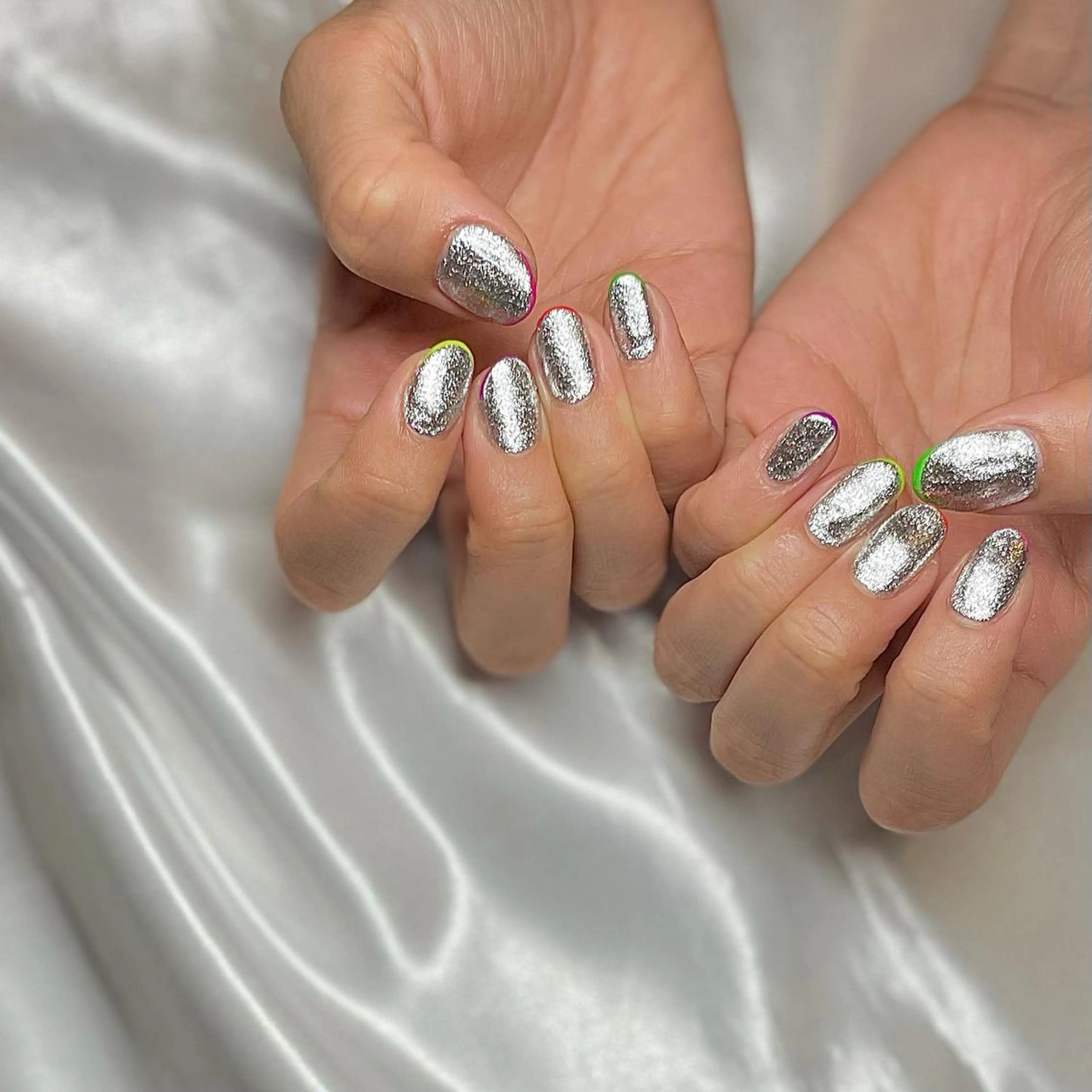 ショート カラー パーマ ヘアアレンジ メンズ キッズ ネイル マツエク・マツパ シルバー シルバー nail&eye Aoのマツエク・マツパデザイン