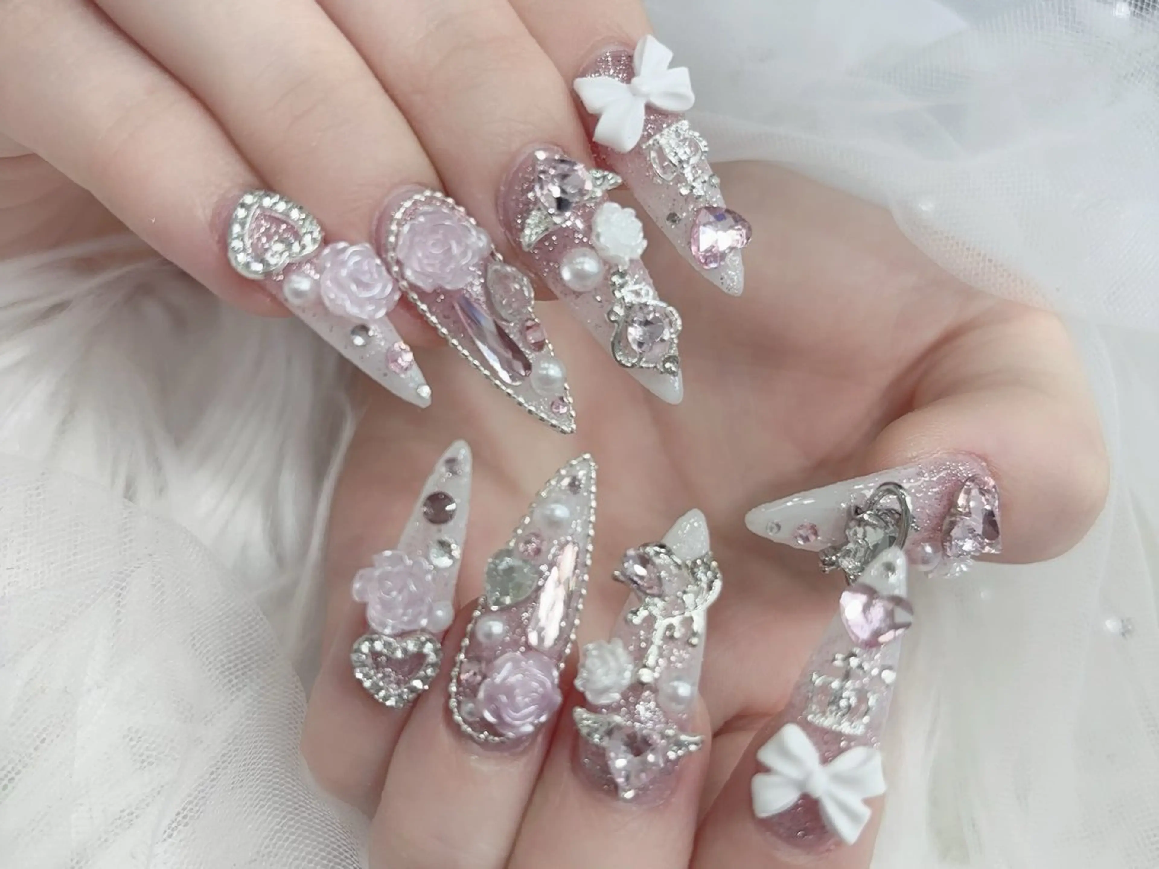 ネイル ハロウィン キラキラネイル 韓国ネイル スカルプネイル ハンドネイル MoMoA Nail ネイル長さ出し専門店のネイルデザイン