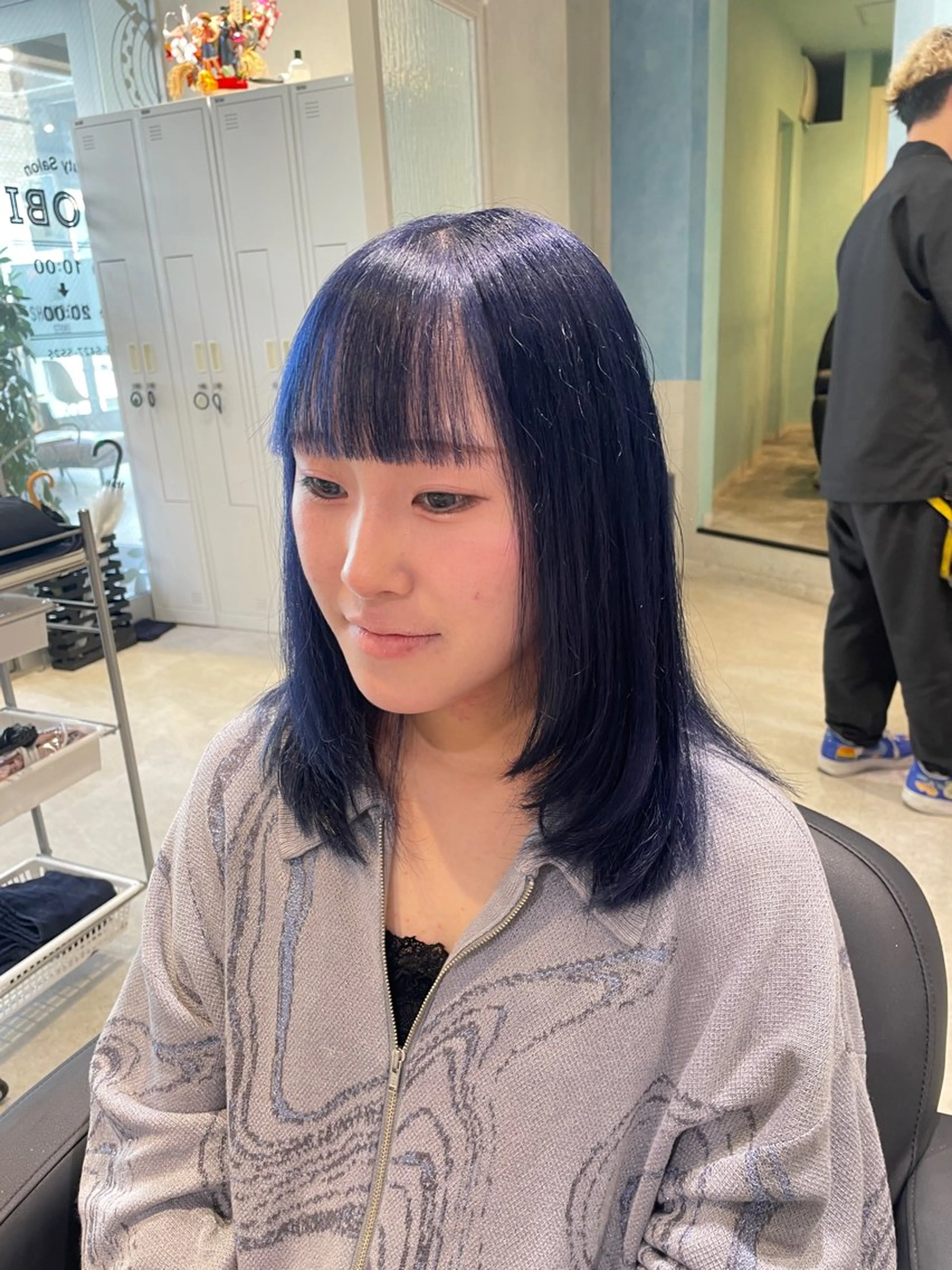 ロング カラー ブルーカラー ネイビーカラー 🦋ブリーチ/カラー 専門Aya💖のヘアスタイル