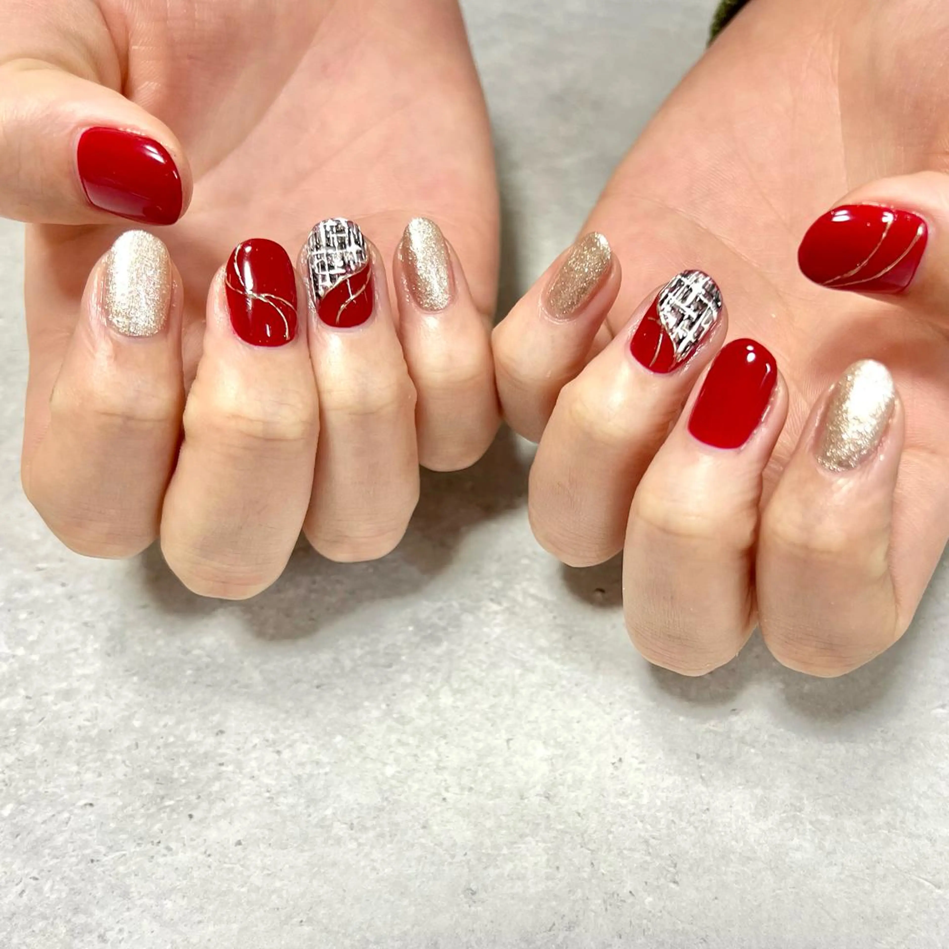 ネイル ミラーネイル ワンカラーネイル ツイードネイル ステラ marikominoのネイルデザイン