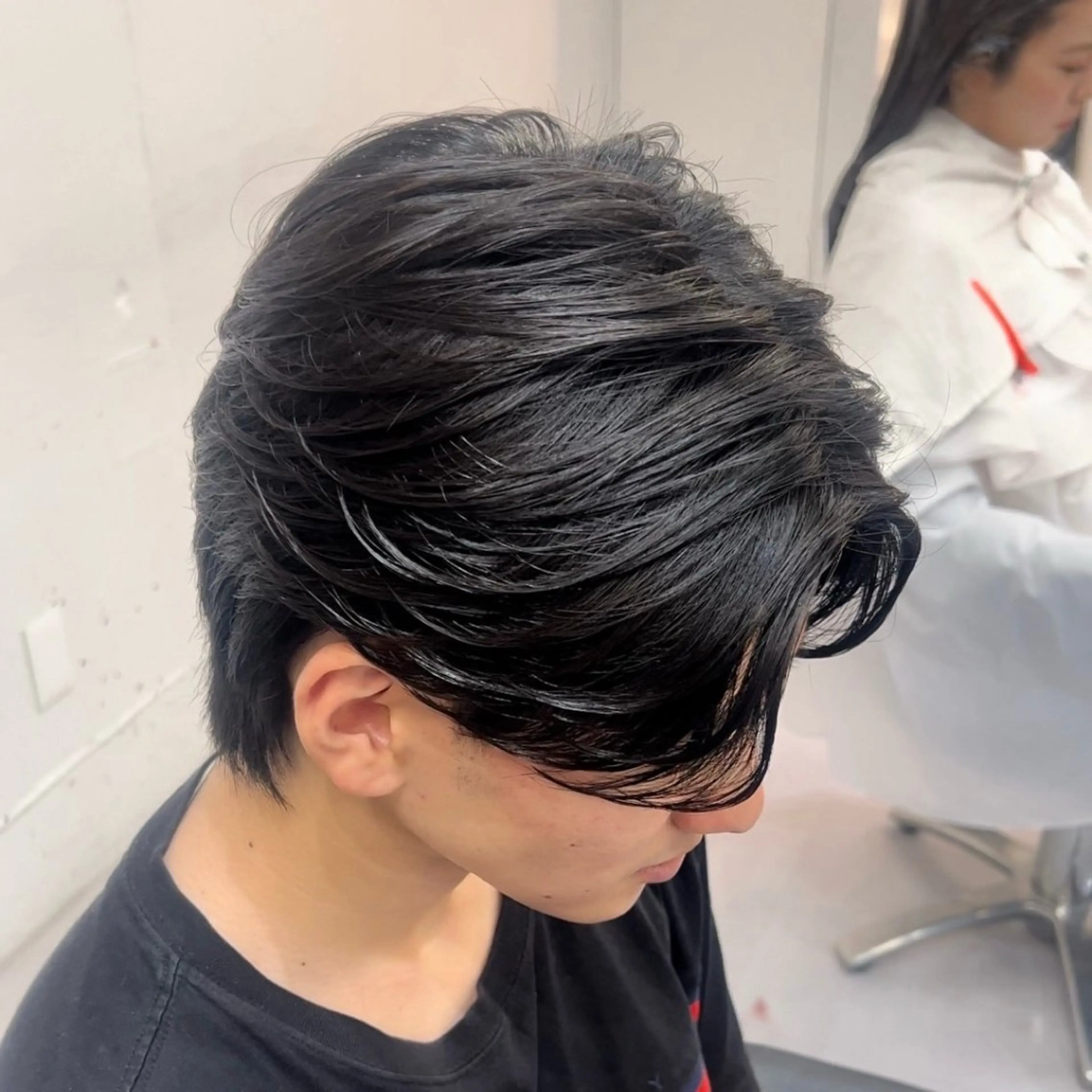 ショート パーマ メンズ シャドウパーマ/縦落 ちパーマ 大久保のヘアスタイル