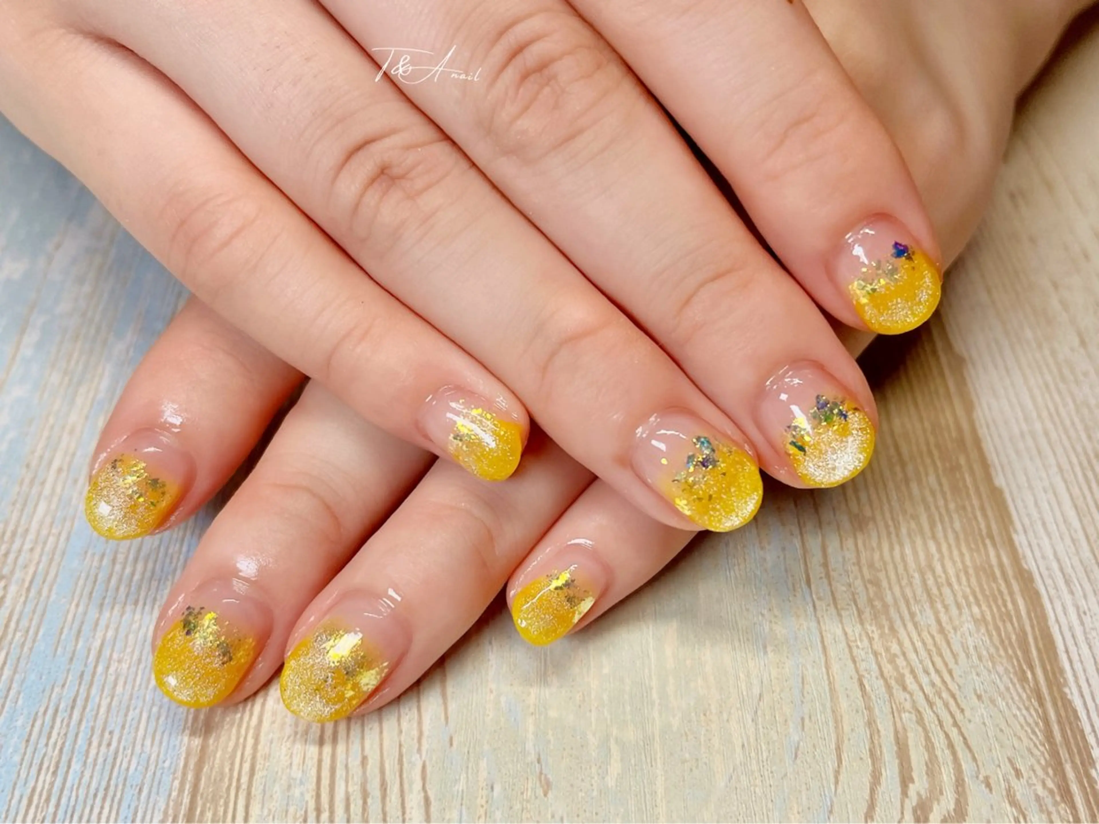 ネイル ジェルネイル グラデーション キラキラネイル スカルプネイル シンプルネイル ハンドネイル T&A nailのネイルデザイン