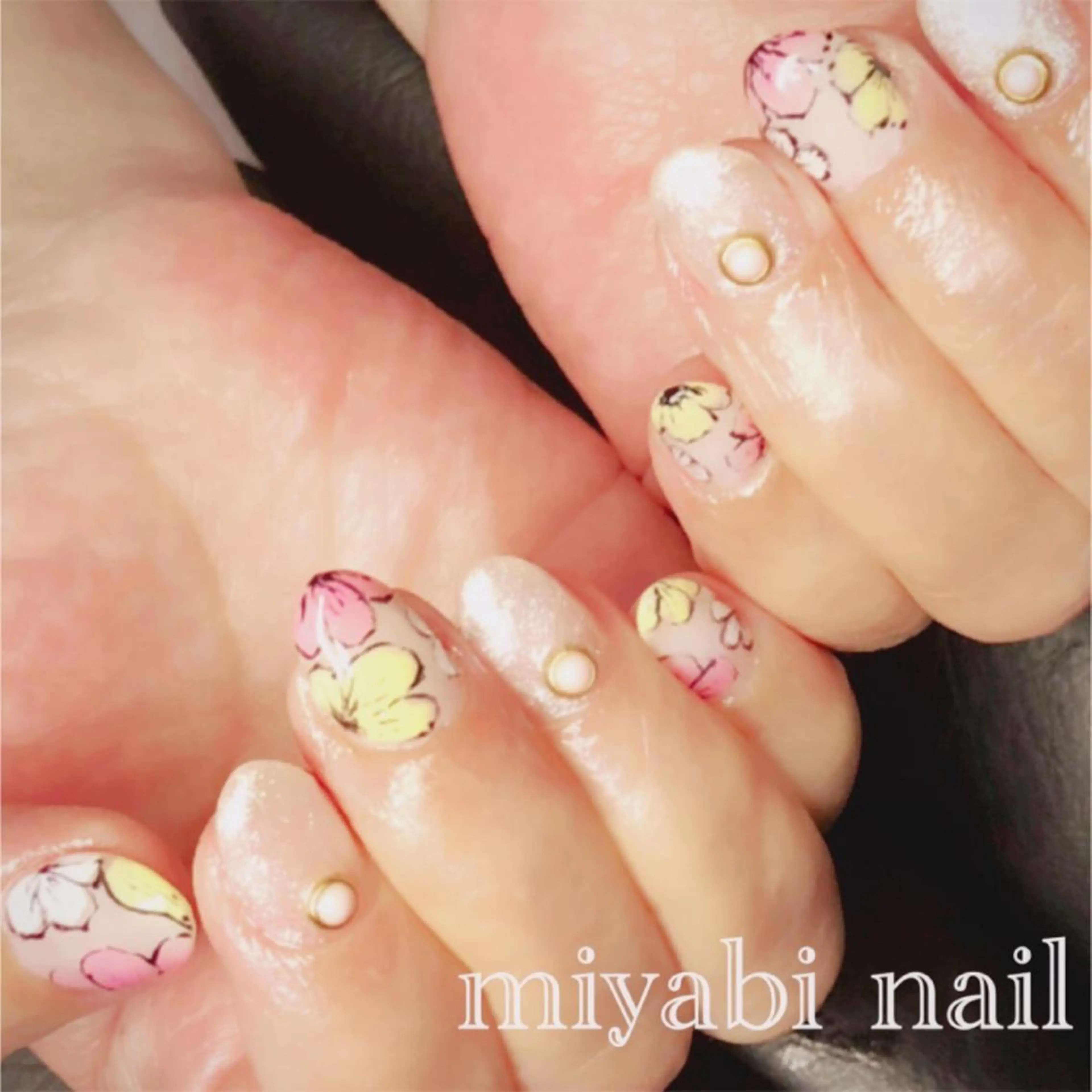 ネイル アートネイル フラワーネイル ニュアンスネイル miyabi nail 桂川駅近くのネイルデザイン