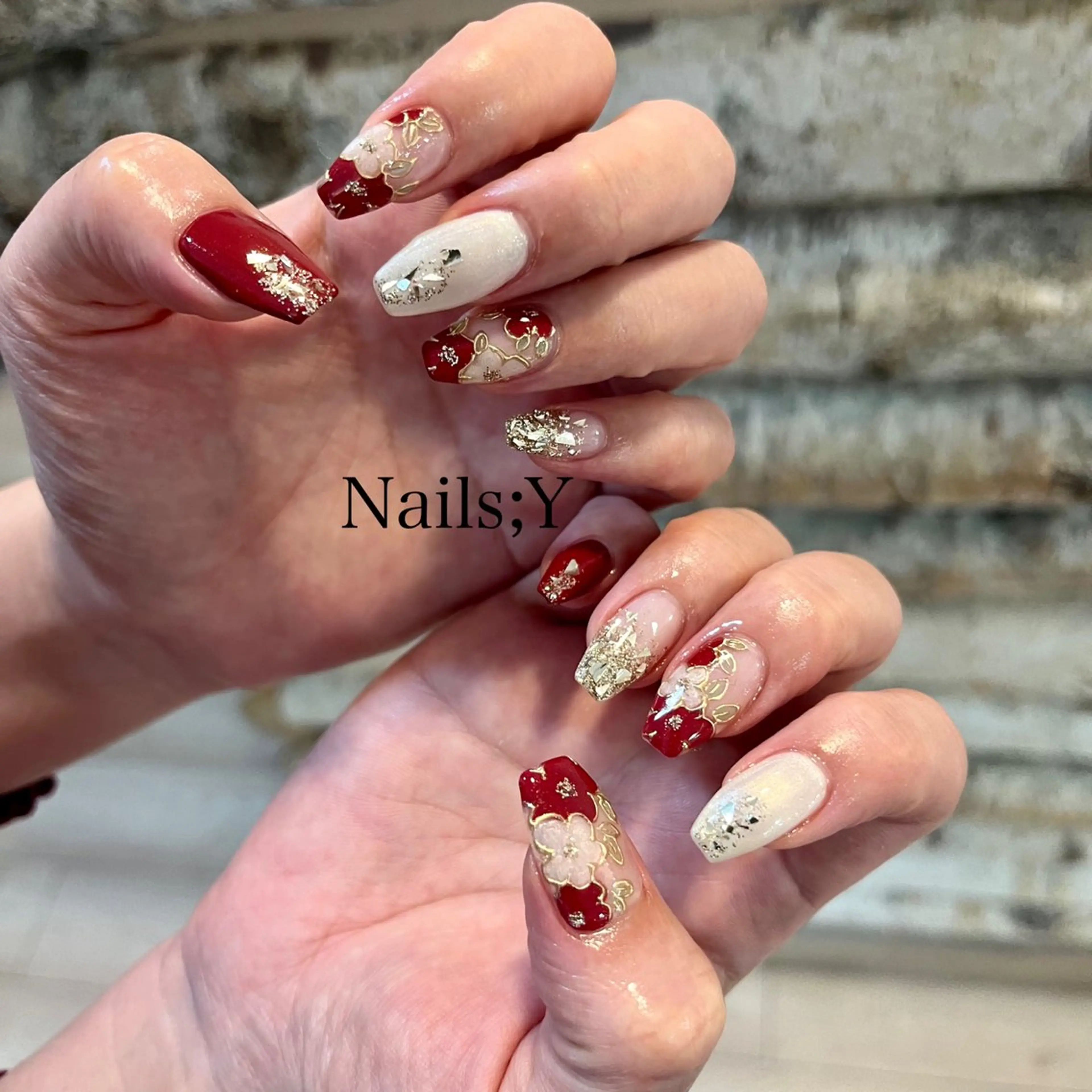 ネイル 成人式 ジェルネイル 持ち込み パラジェル yo koのネイルデザイン