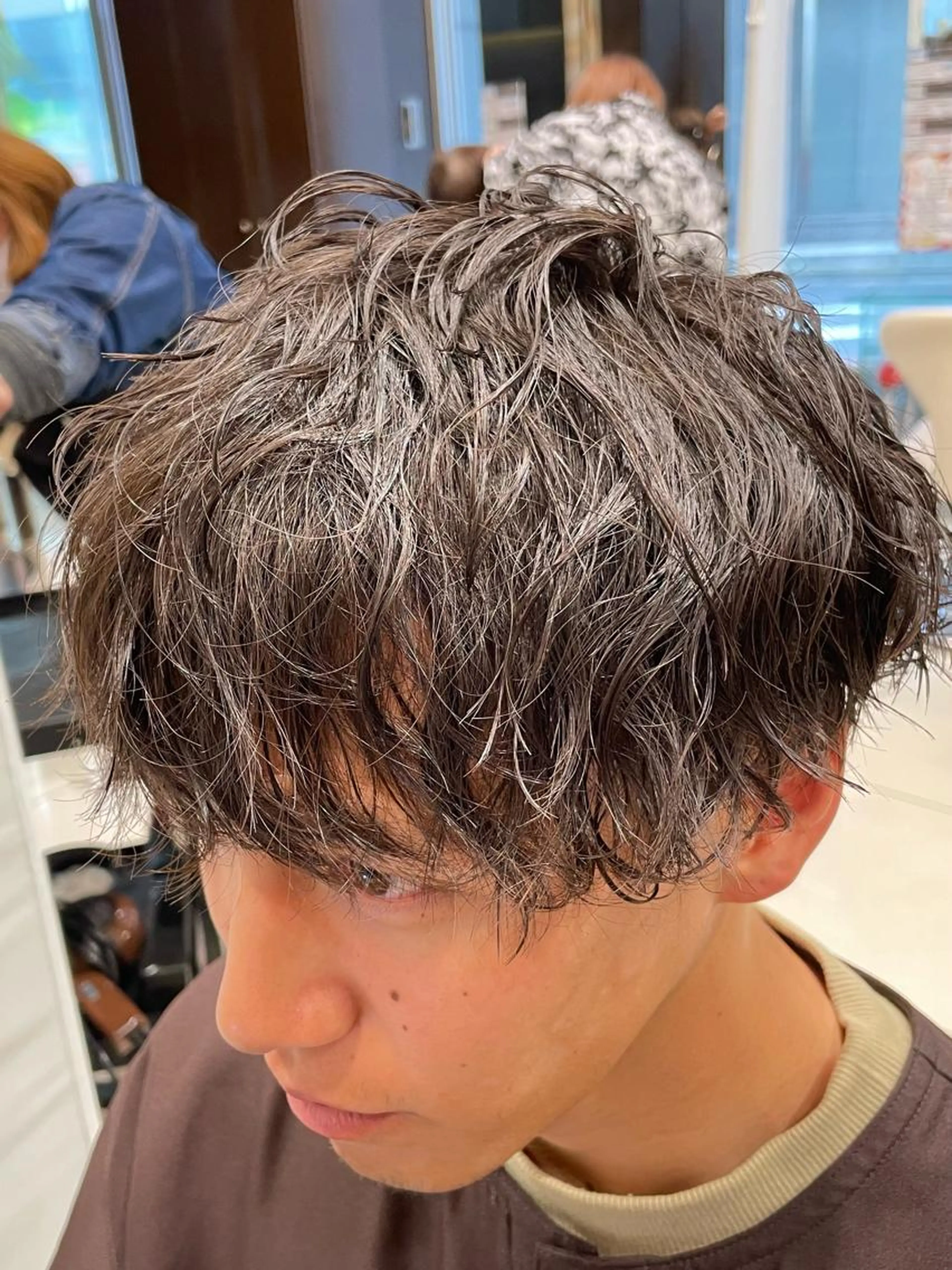 メンズカット+艶カラー（ワンカラー）の写真