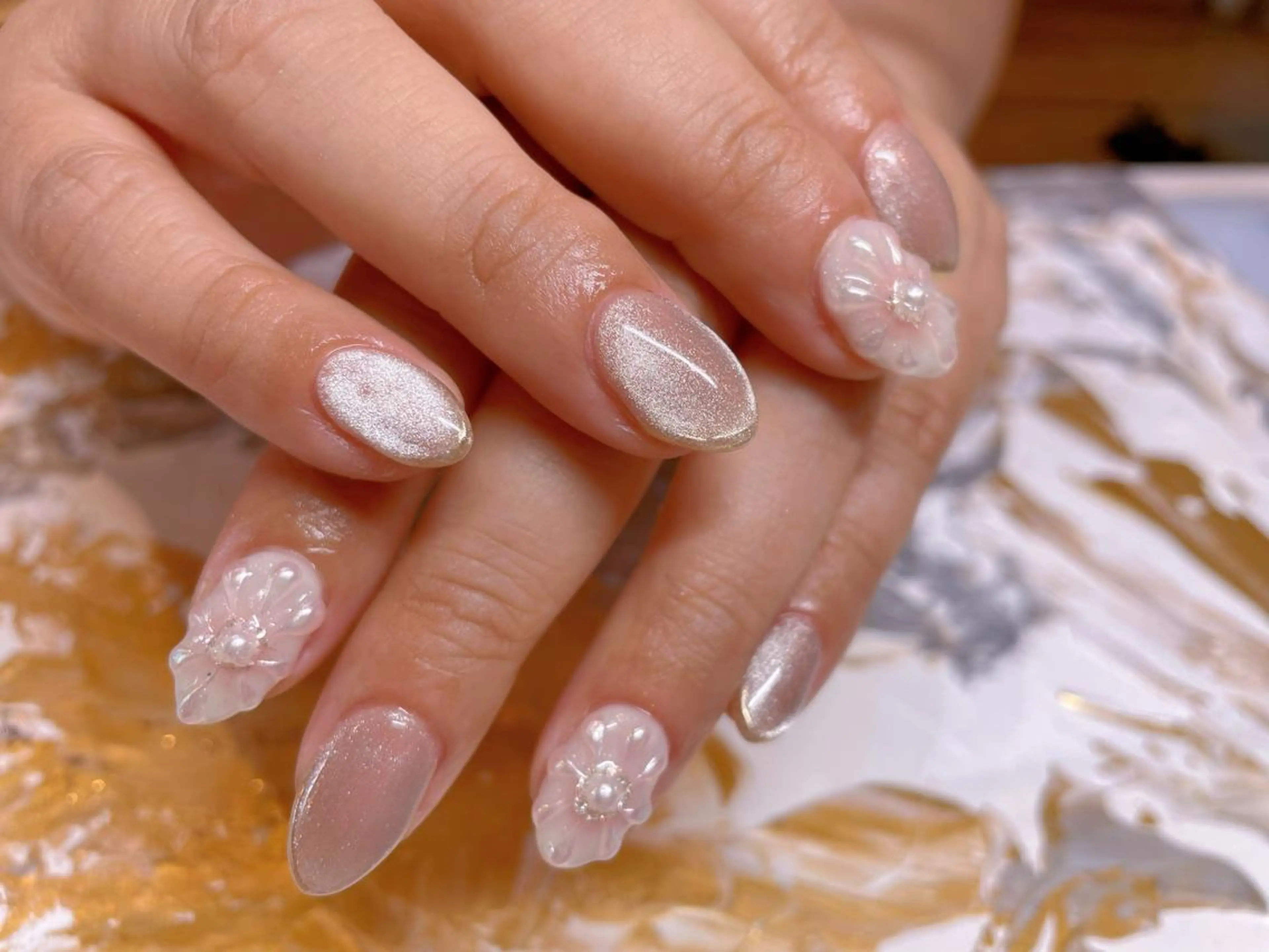 ネイル フラワーネイル ぷっくりネイル ハンドネイル ネイリスト ❄️ユキ❄️のネイルデザイン