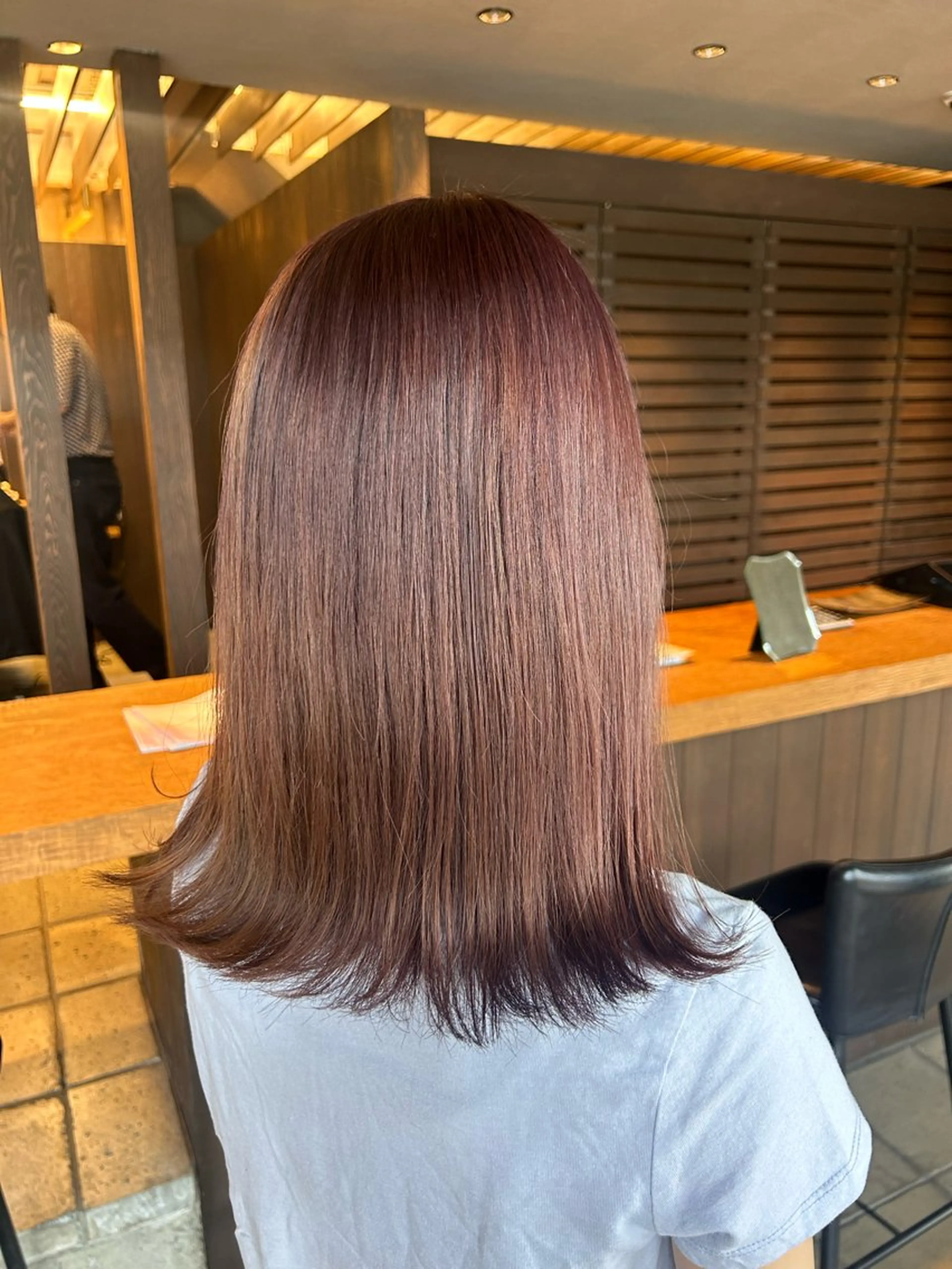 ミディアム カラー ラベンダーカラー ピンクカラー ピンクラベンダー 畑中 希望のヘアスタイル