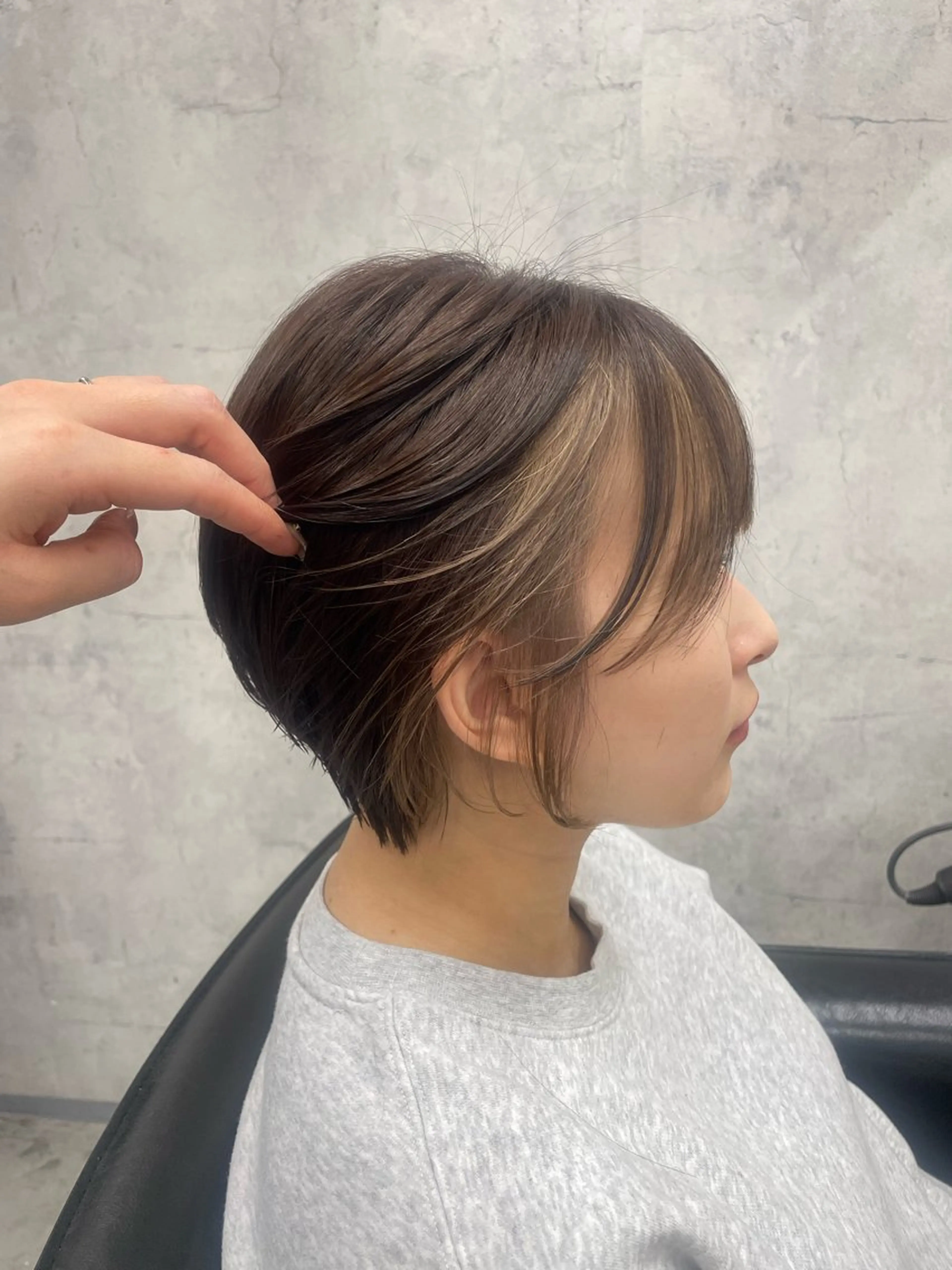 ショート カラー カット トリートメント レイヤー×顔周 り×髪質改善/MIUのヘアスタイル