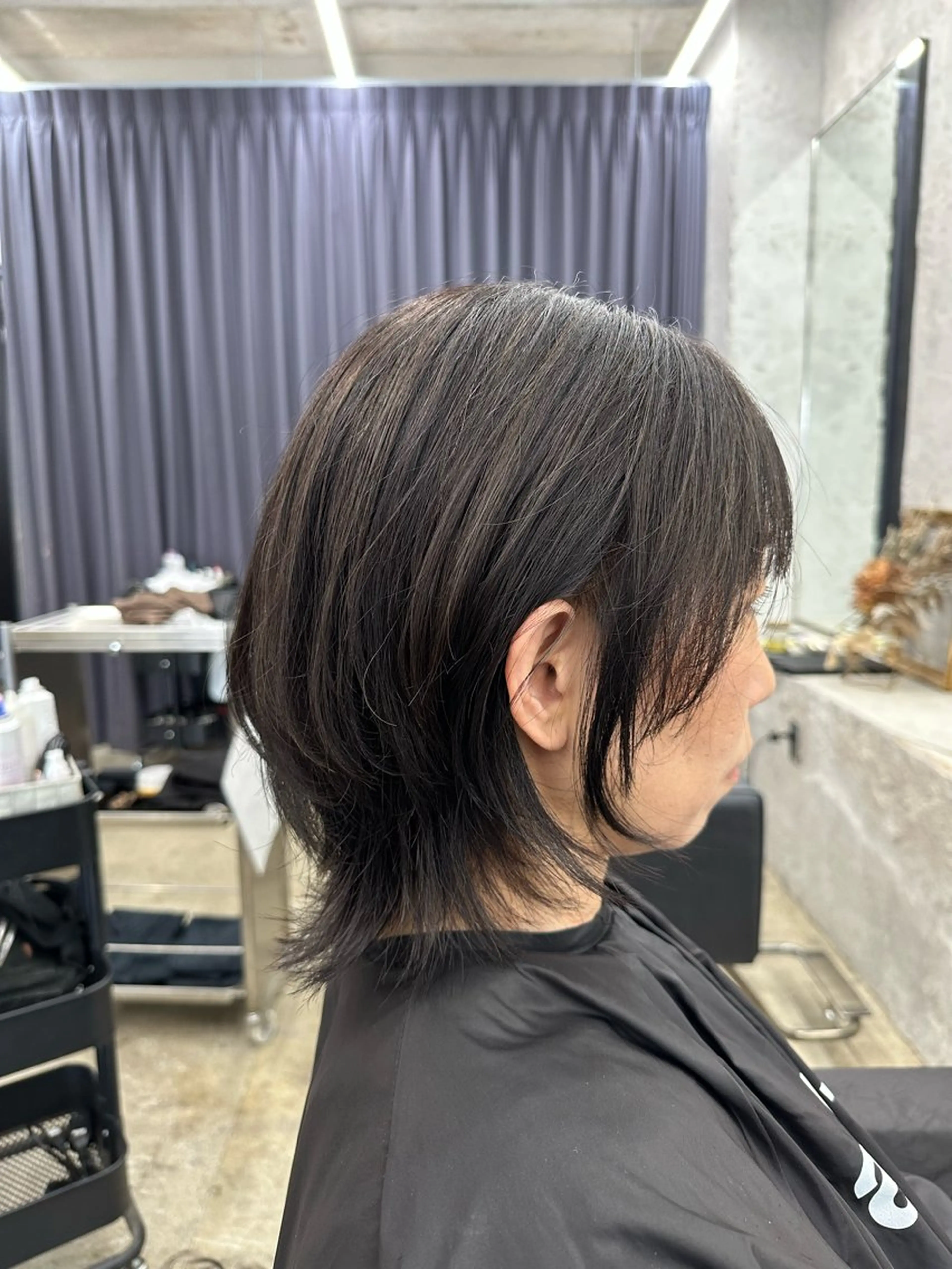 ミディアム カラー ウルフカット カット ヘアカラー トリートメント 🪐LANDS🪐 福垣 海也のヘアスタイル