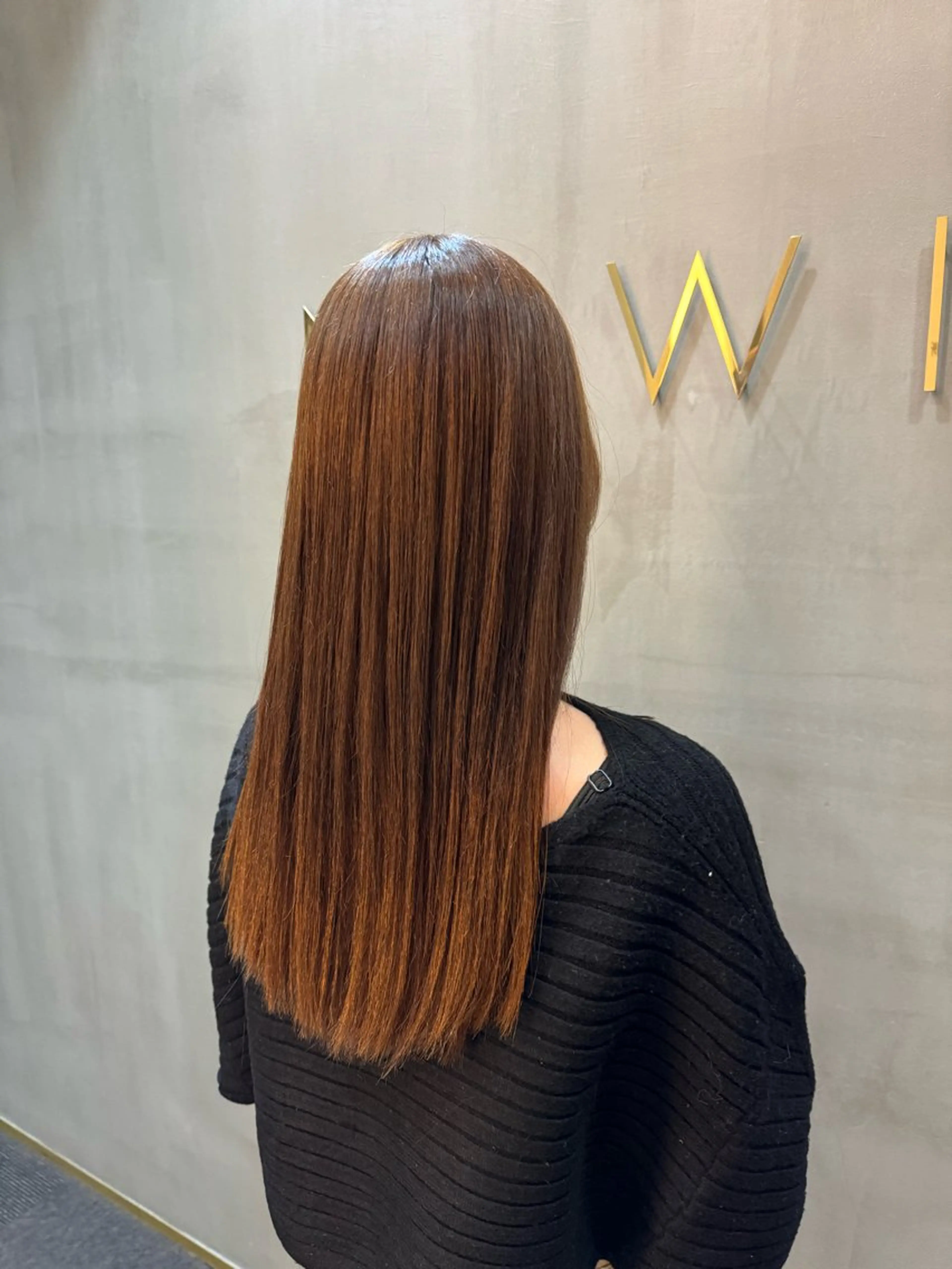 ロング 酸性ストレート A.Ｍ.hair所属・レイヤーカット/ 髪質改善/福本凌のヘアスタイル