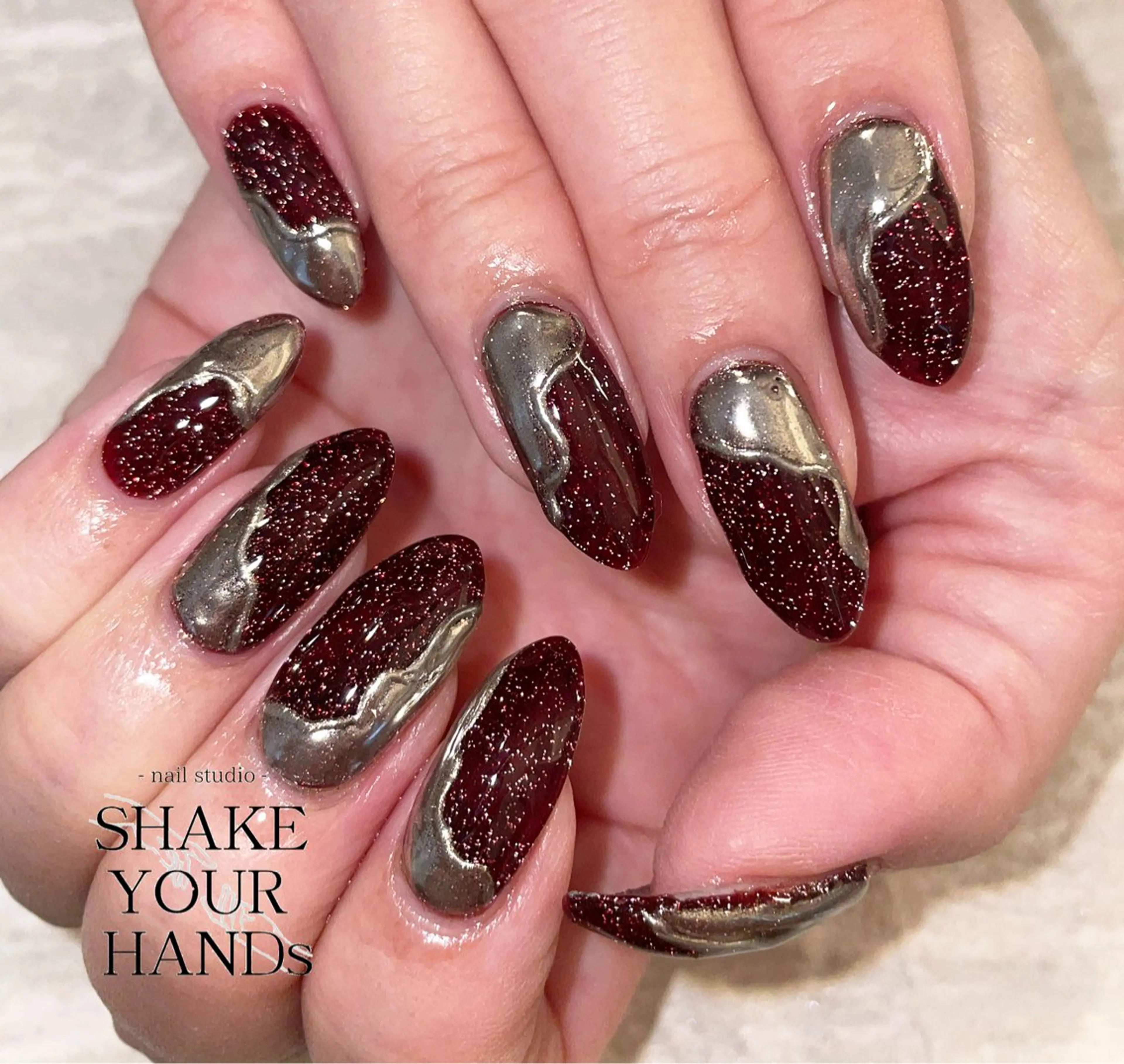 ネイル フラッシュネイル ハンドネイル ネイルスタジオ シェイクユアハンズのネイルデザイン