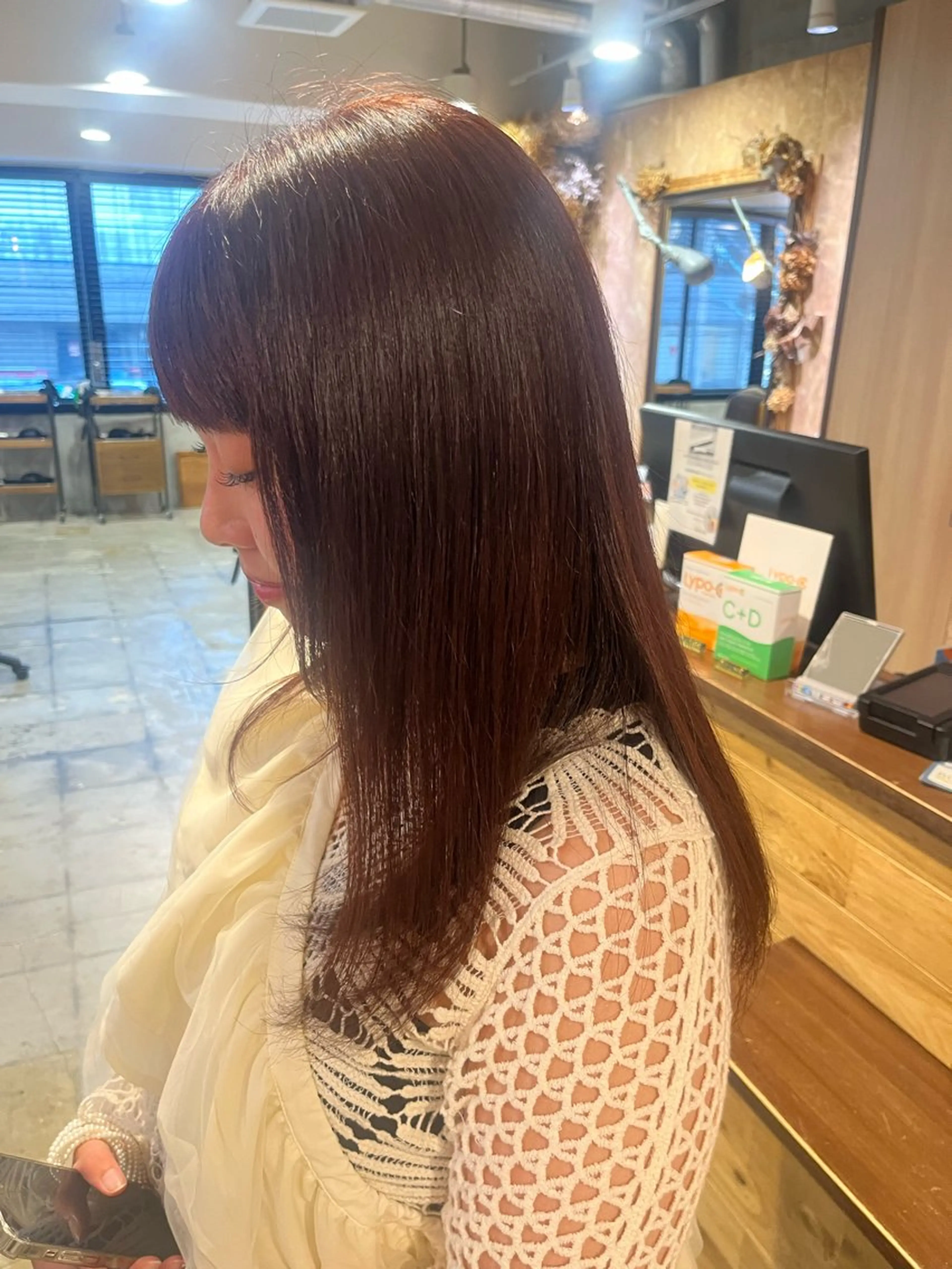 前髪ストレート+カラー🦕の写真