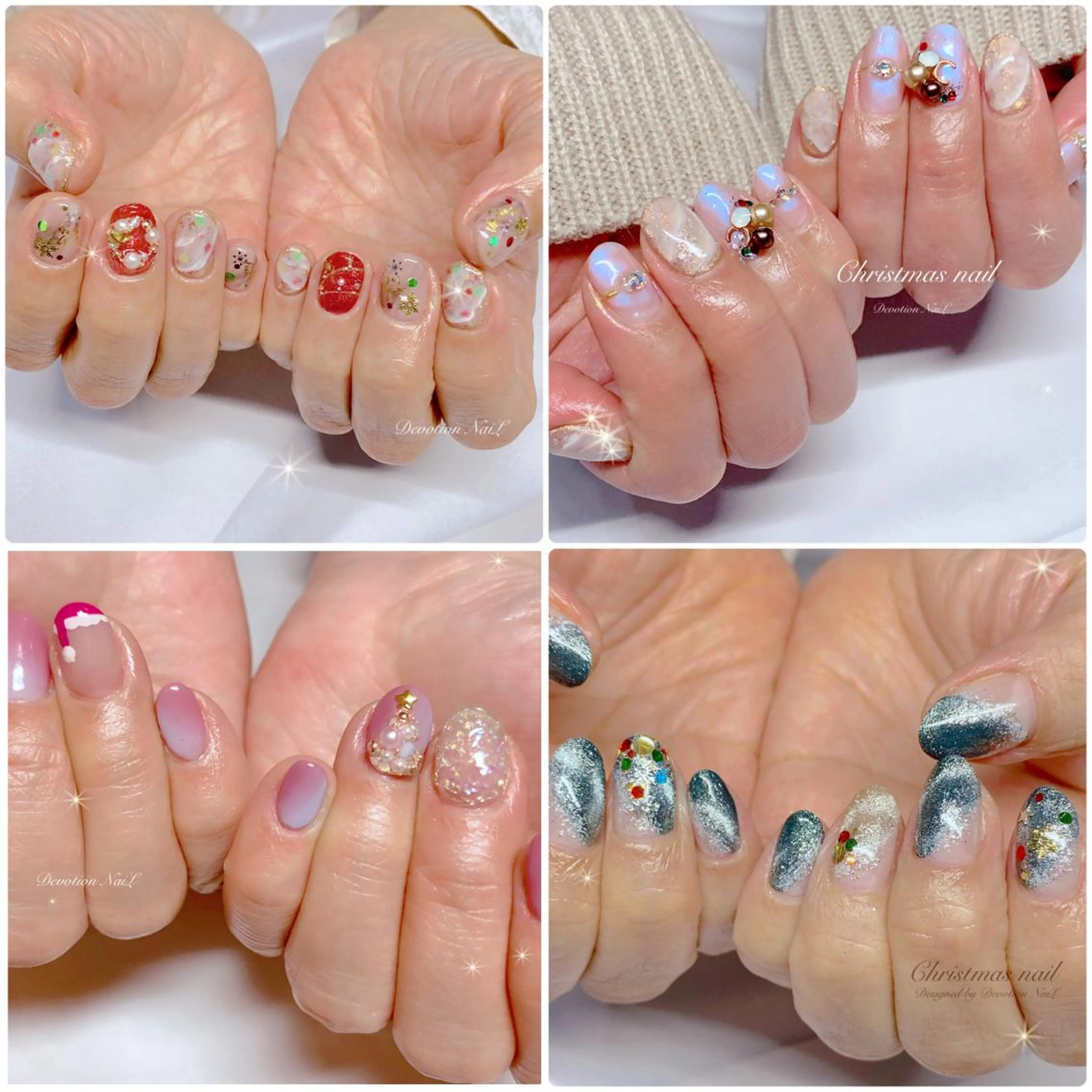 ショート ネイル クリスマス 冬ネイル クリスマス Devotion  NaiL 青梅新町店のネイルデザイン