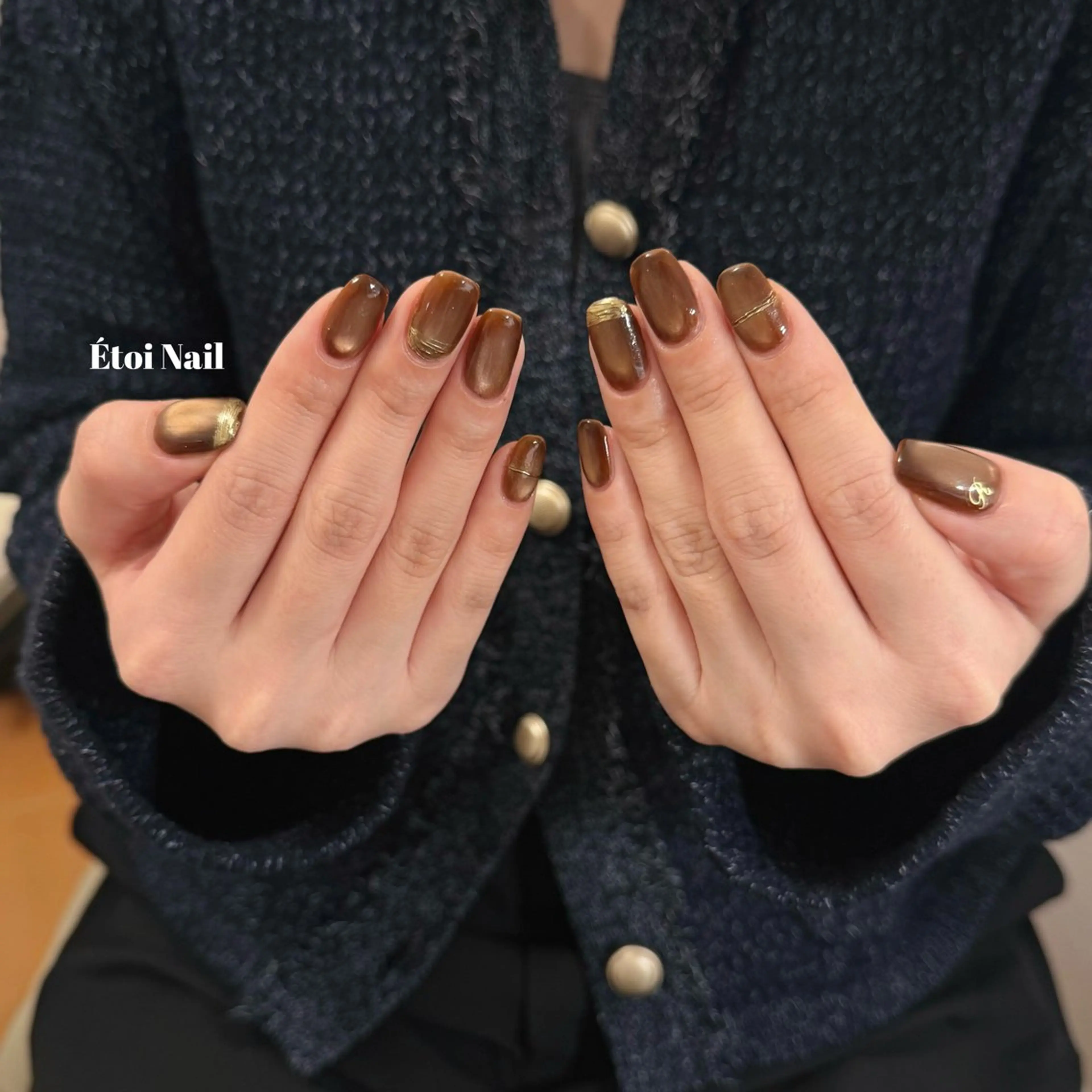 ネイル アートネイル マグネットネイル ミラーネイル Étoi Nail はるのネイルデザイン