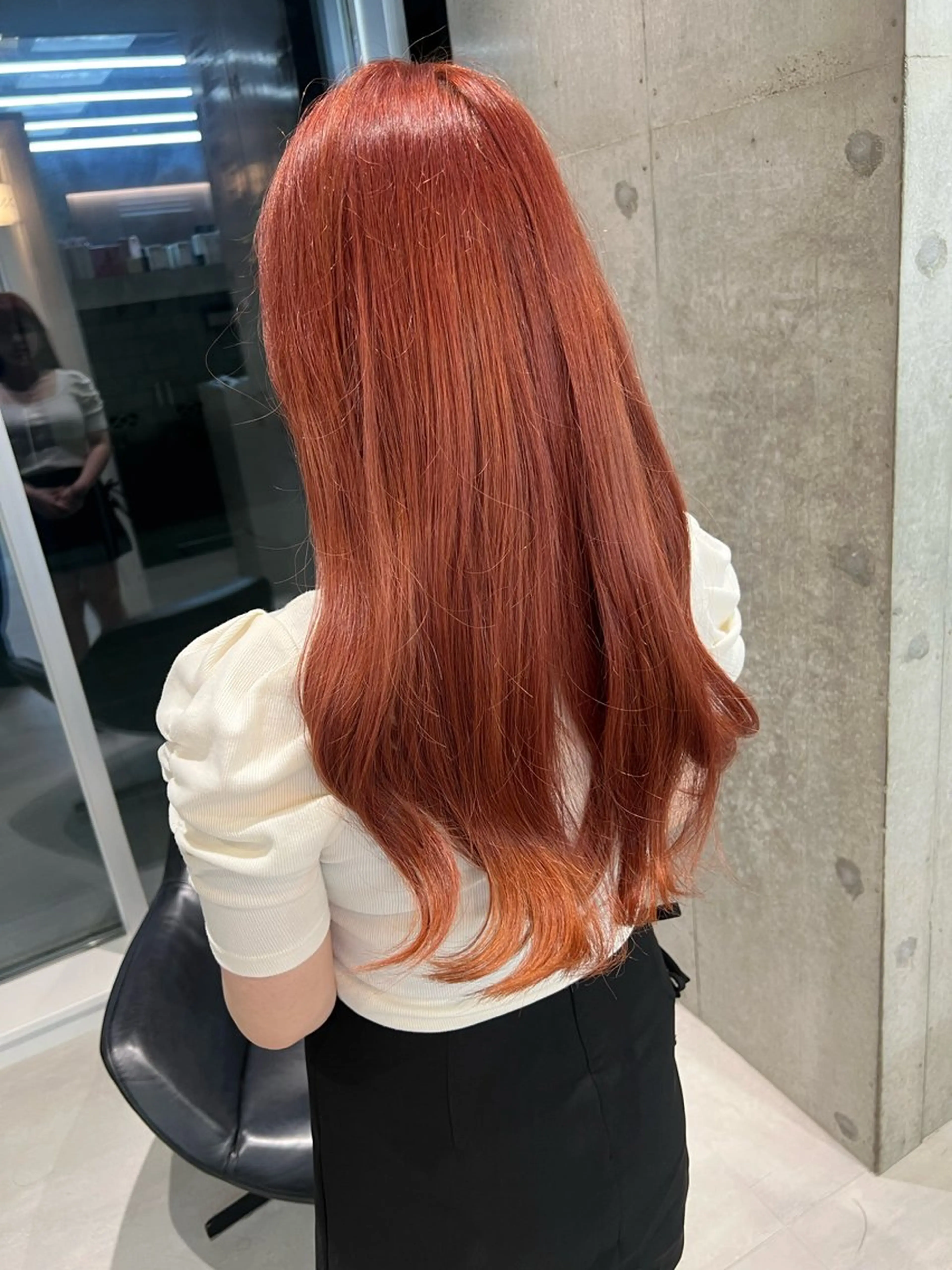 ロング カラー ブリーチ オレンジ ピンクカラー カット ヘアカラー トリートメント 吉沢遣人/レイヤー 艶カラー/パーマのヘアスタイル