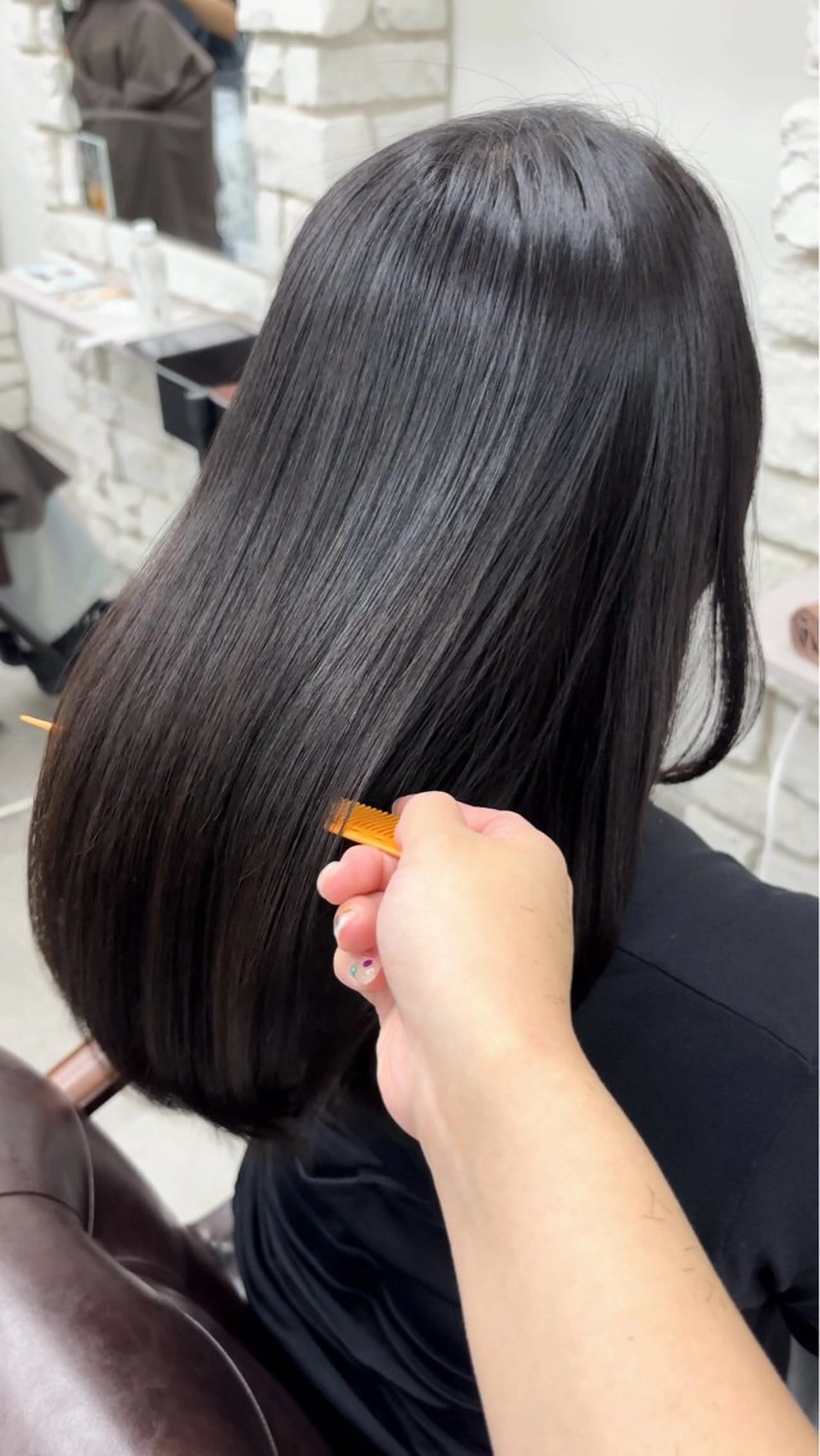 セミロング カット 縮毛矯正 トリートメント I see所属・I see/天王寺/ 髪質改善/本田 唯のヘアスタイル