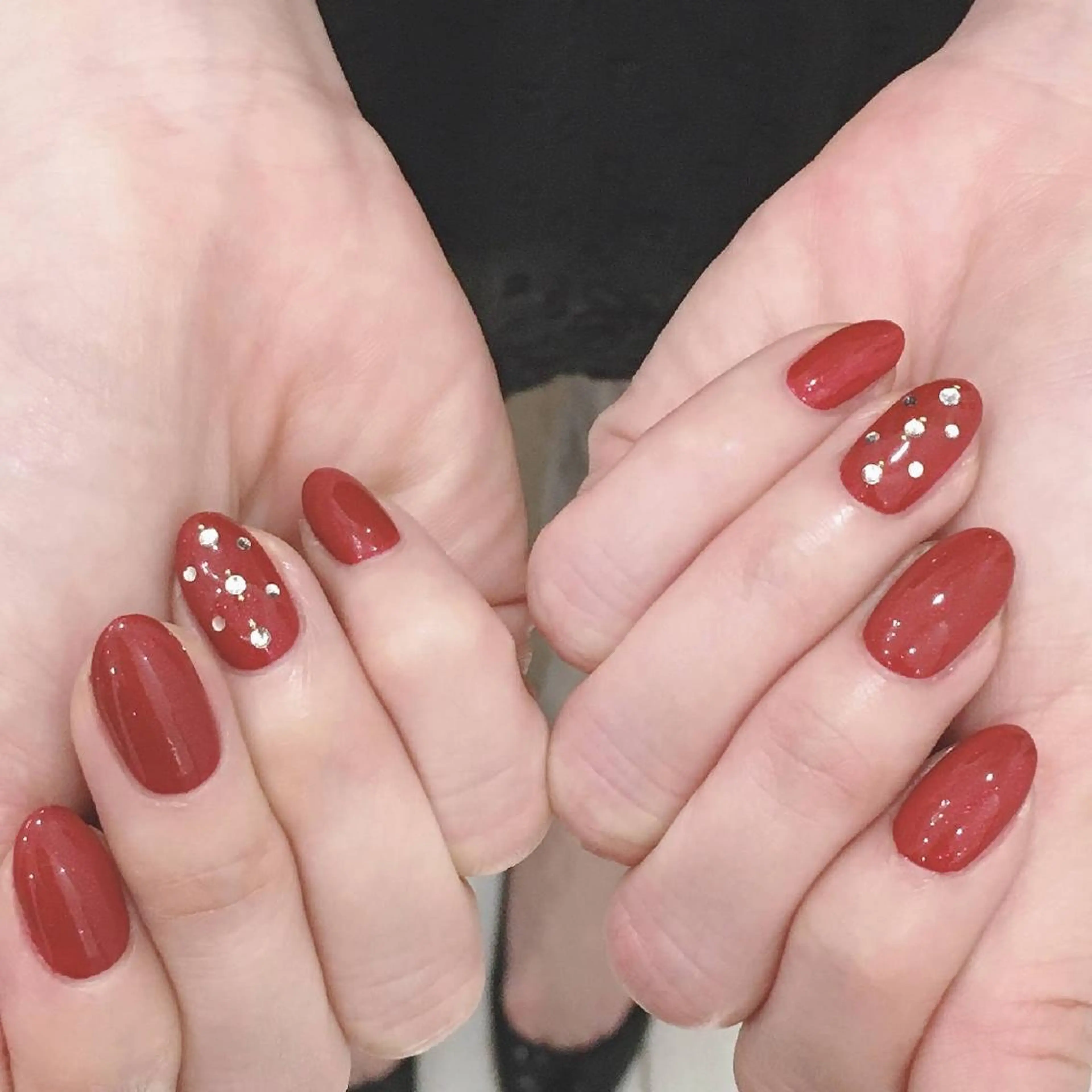 ネイル ワンカラーネイル ストーンネイル L’atelier Nenuphar所属・nénuphar misaのネイルデザイン