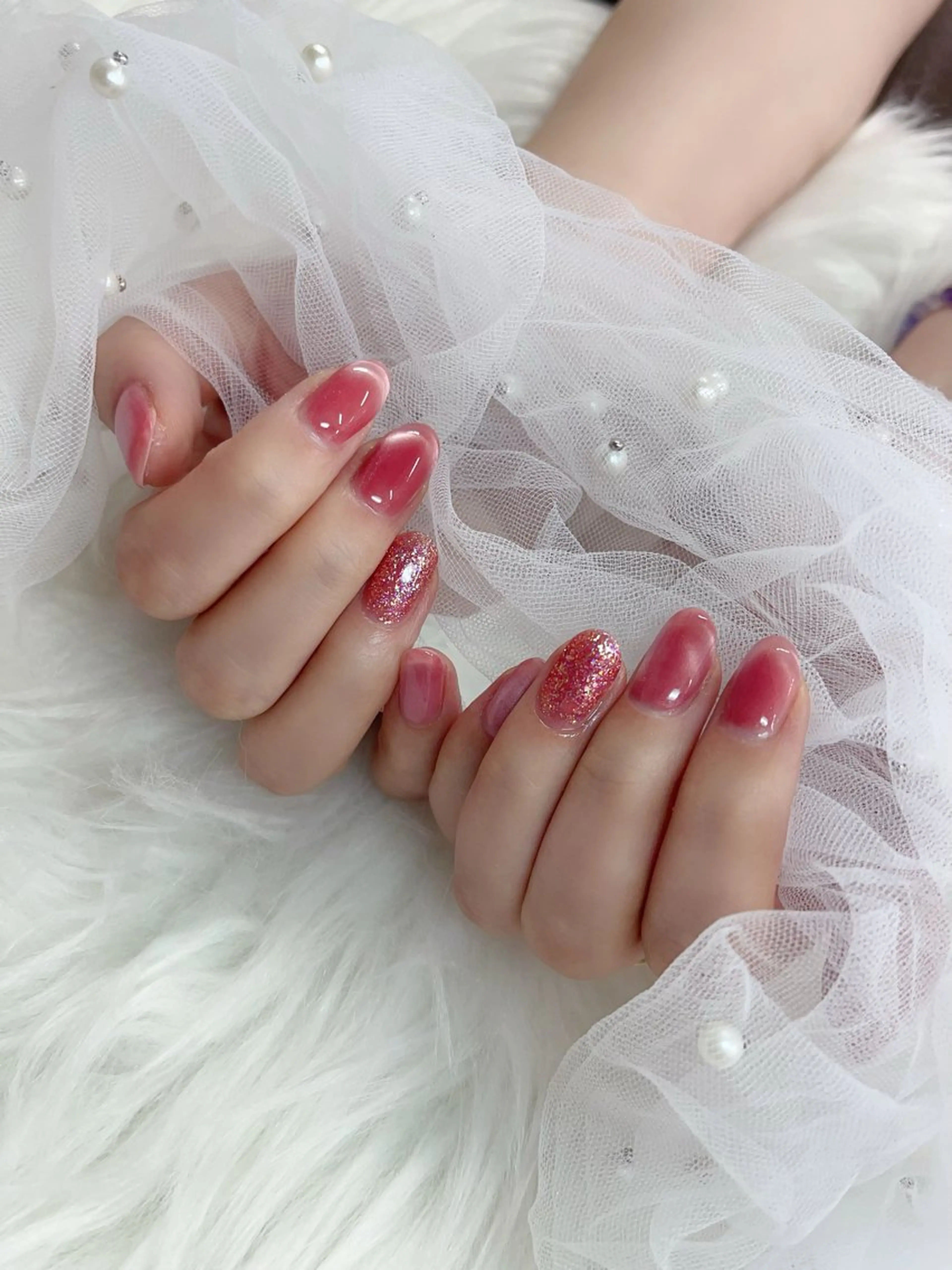 ネイル ラメ(グリッター) マグネットネイル nail  salon  AI所属・nail salon AIのネイルデザイン
