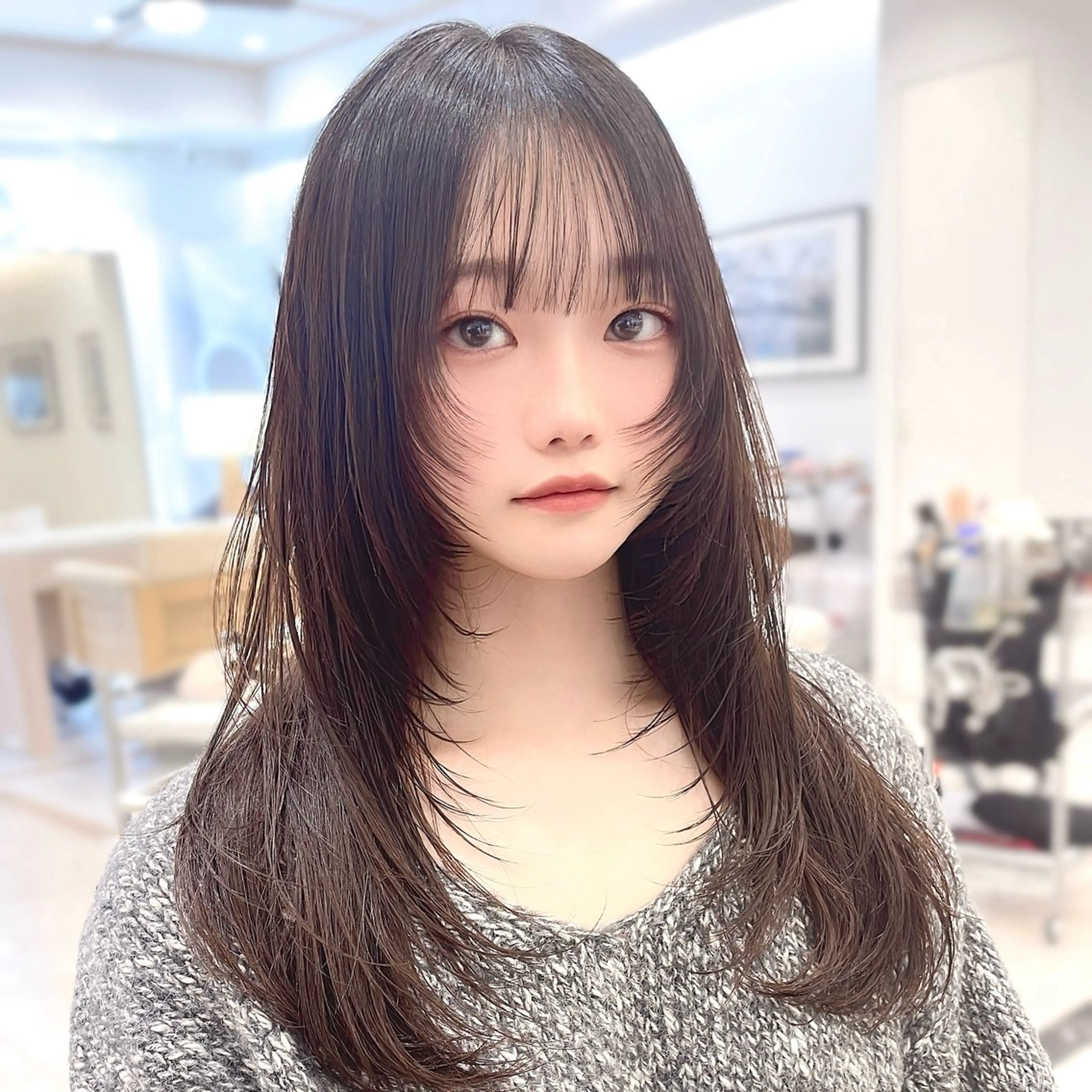 ロング 韓国風ヘア レイヤーカット ロング 似合わせカット ウルフカット ガレリアエレガンテ栄店所属・ウルフカット/ ハッシュカット/山路のヘアスタイル