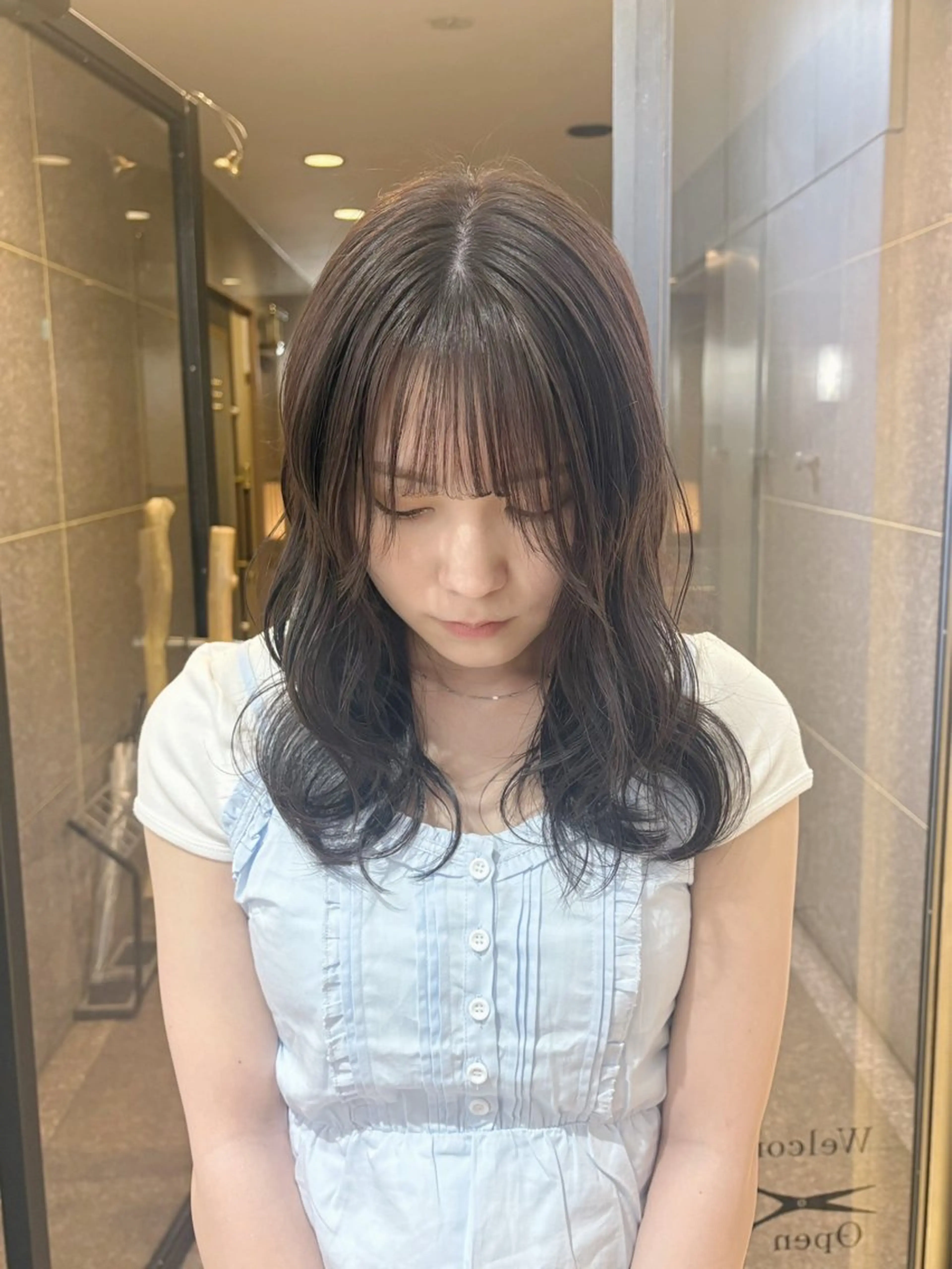 ミディアム カラー ブラウンカラー ラベンダーカラー ラベンダーブラウン RINO/似合わせ /女性専用🍑のヘアスタイル