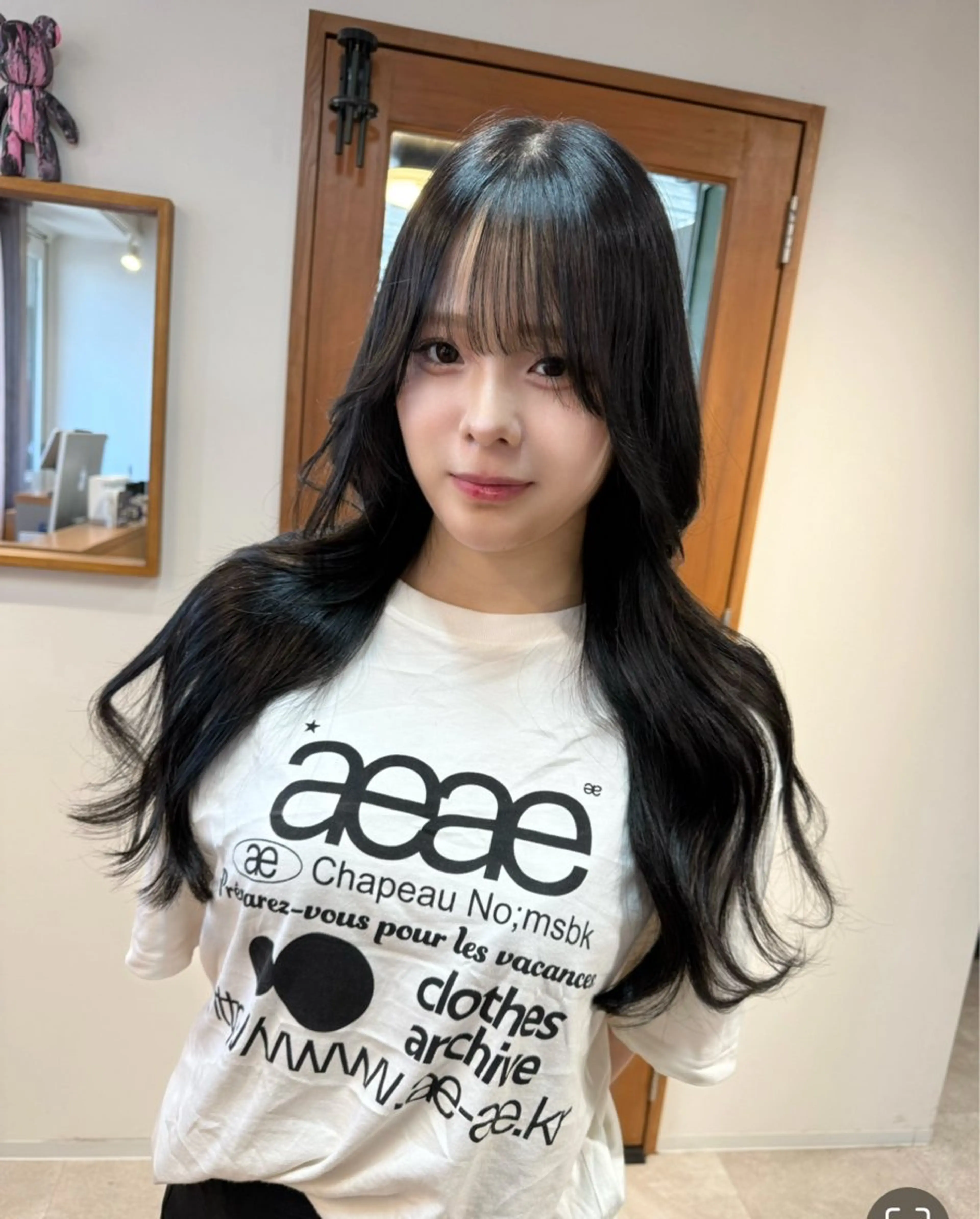 ロング カラー 黒髪 ブルーカラー ブルーブラック レイヤーカット カット ヘアカラー トリートメント 岡本 太陽☀️のヘアスタイル