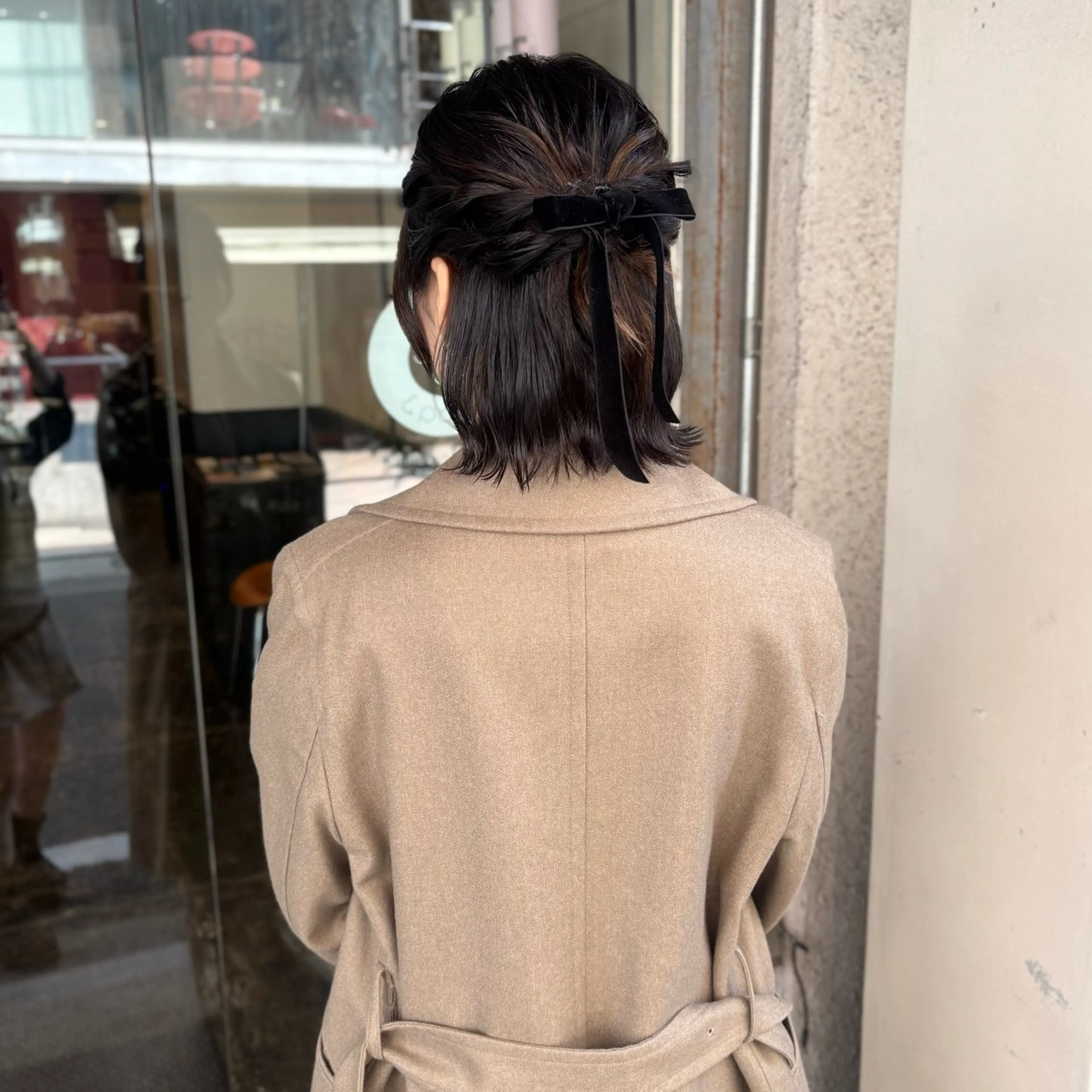 ヘアアレンジ ハーフアップ 髪飾り ヘアセット 芦刈 咲来のヘアスタイル