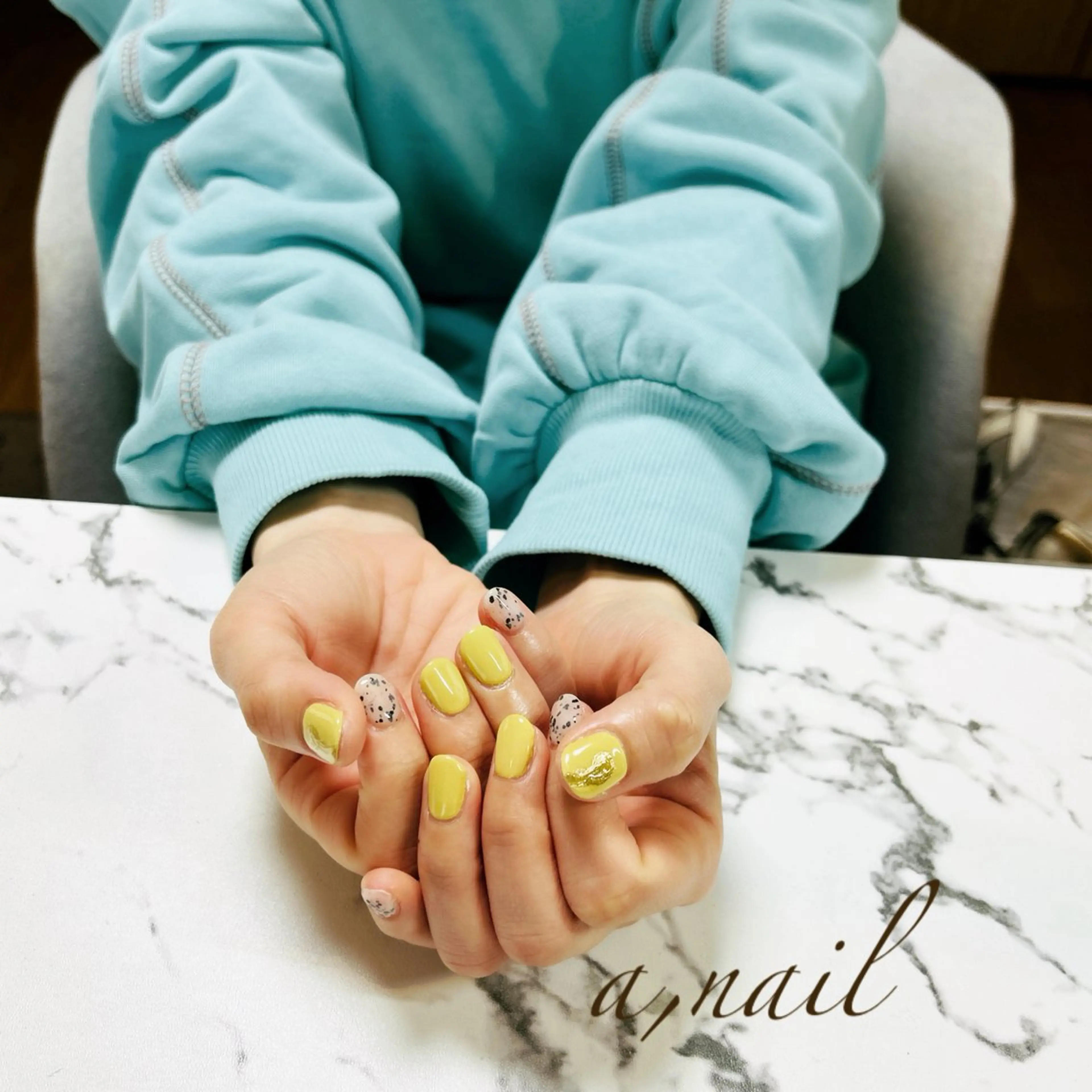 ネイル ジェルネイル ミラーネイル シンプルネイル 春ネイル ハンドネイル ネイルサロン エーネイルのネイルデザイン