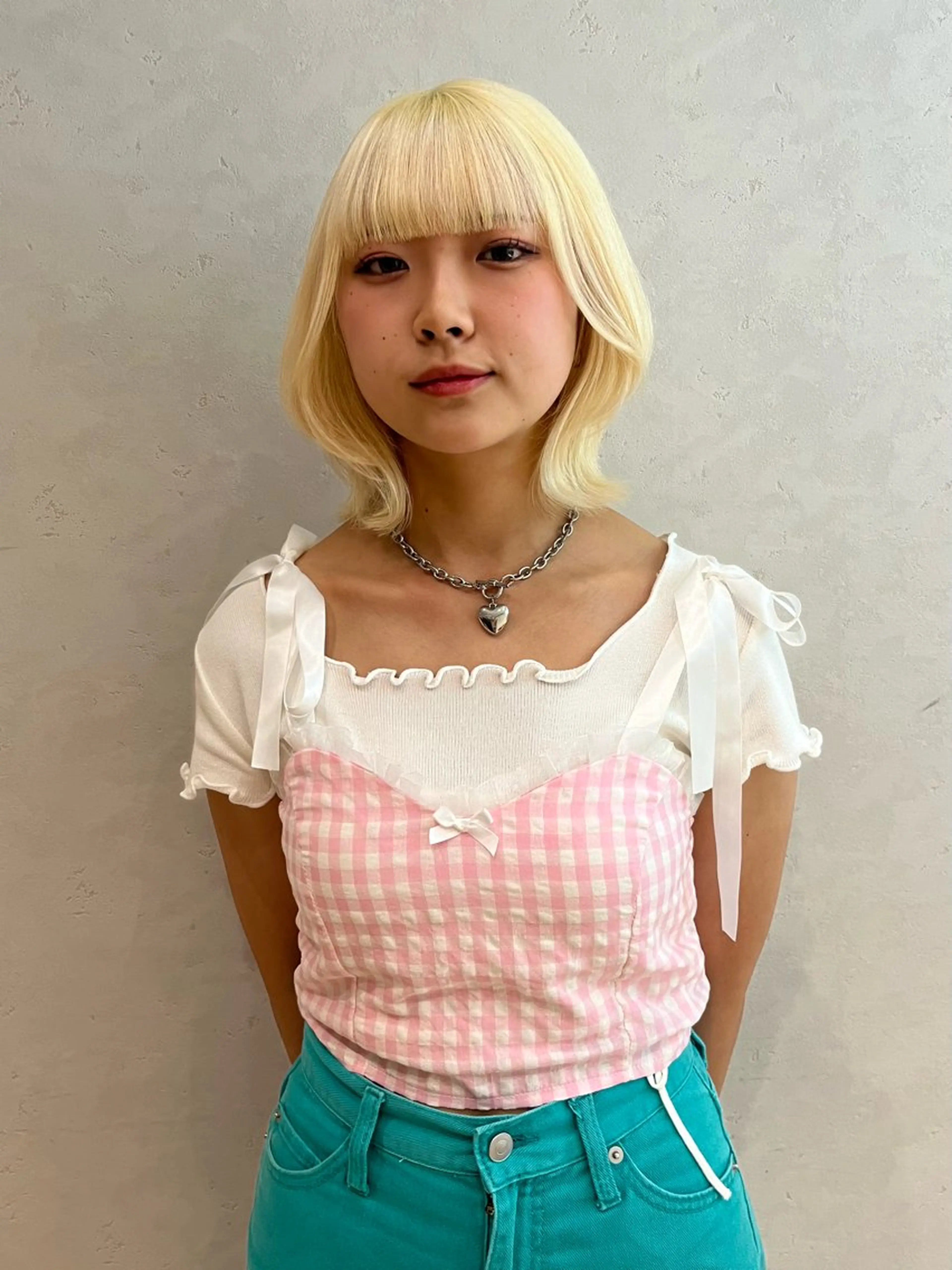 ミディアム ヘアカラー トリートメント ☀️コミヤマミユ☀️ /パーマ/ハイトーンのヘアスタイル