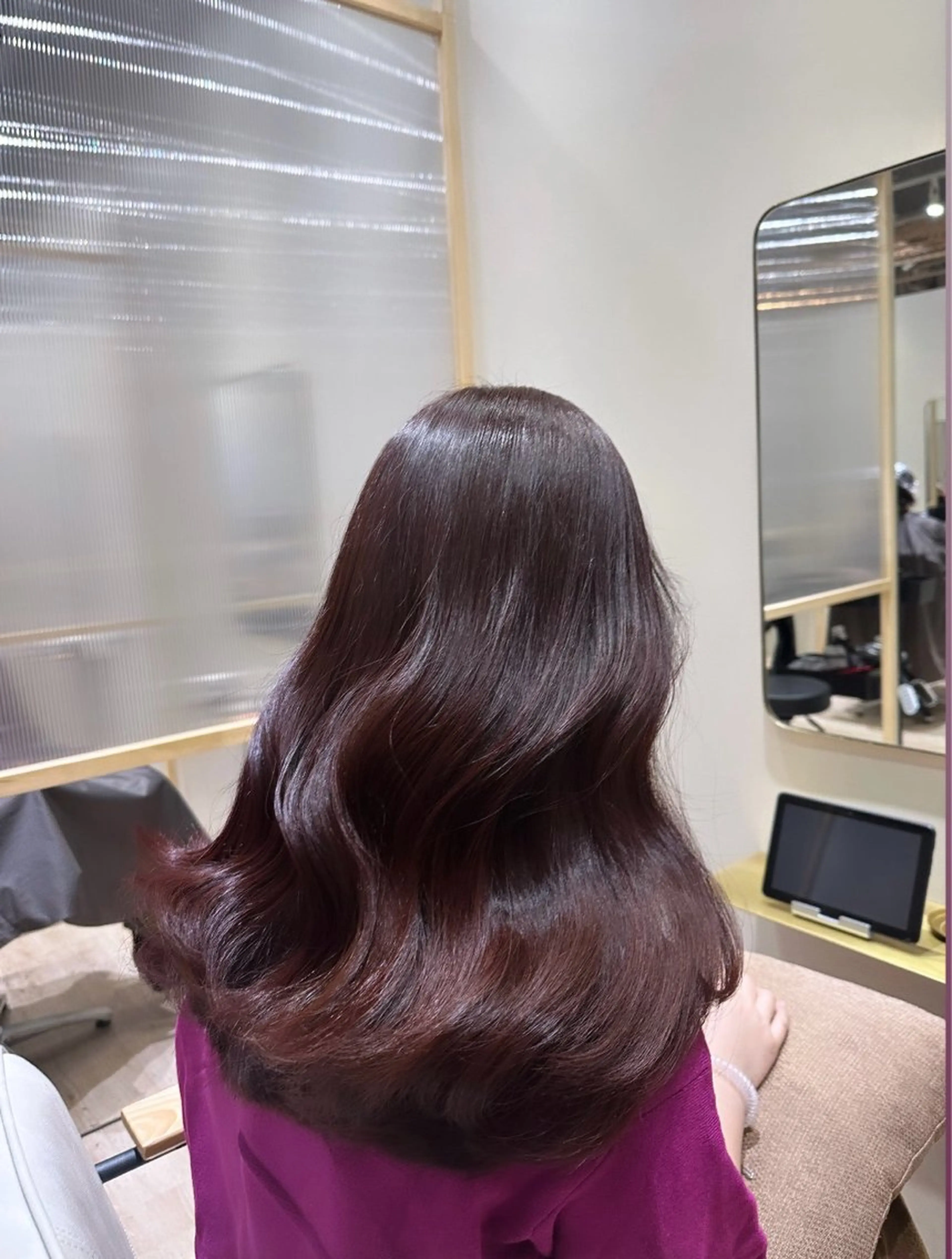 ロング カラー ブラウンカラー オレンジ ピンクカラー ピンクブラウン 中村 友莉夏のヘアスタイル