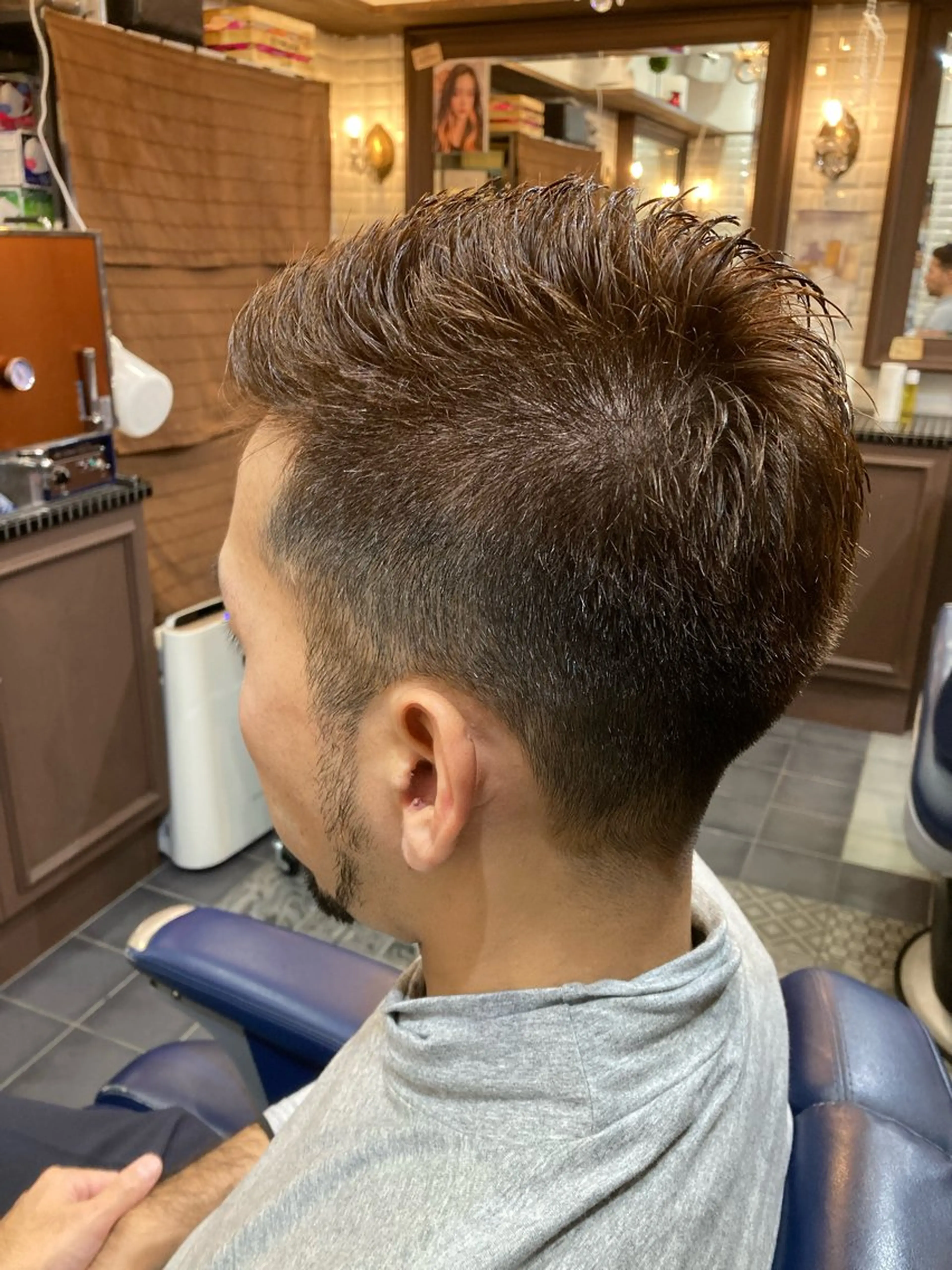 ショート カラー メンズ 刈り上げ ベージュカラー カット ヘアカラー トリートメント ルピナス中田店長 山口大地のヘアスタイル