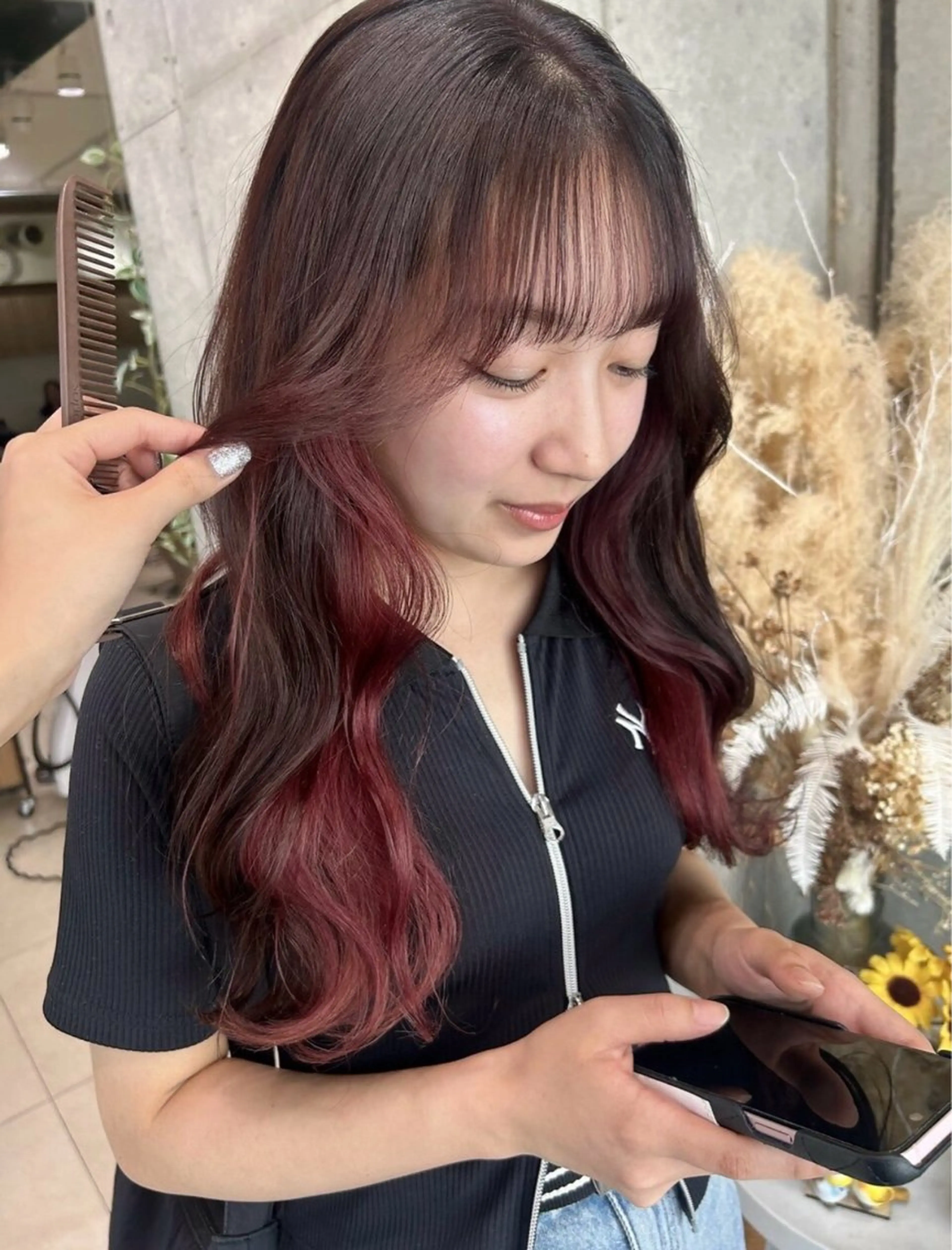 【🧸ིྀ平日18時お一人様限定🧸ིྀ】ブリーチ込イヤリングカラー/トリートメント追加可能🍒ྀིの写真