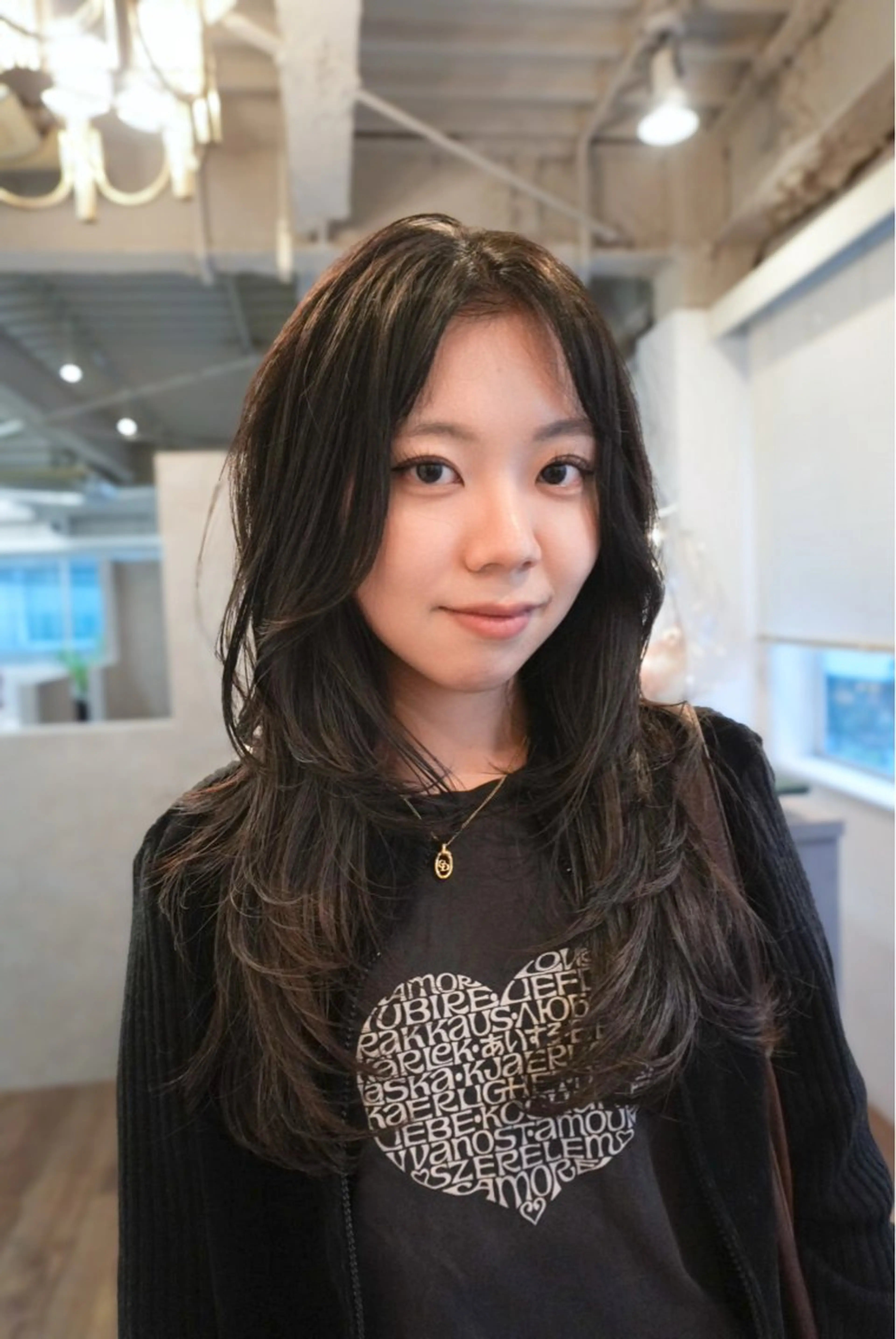 ロング カラー カット ヘアカラー ヒガシ サヨのヘアスタイル