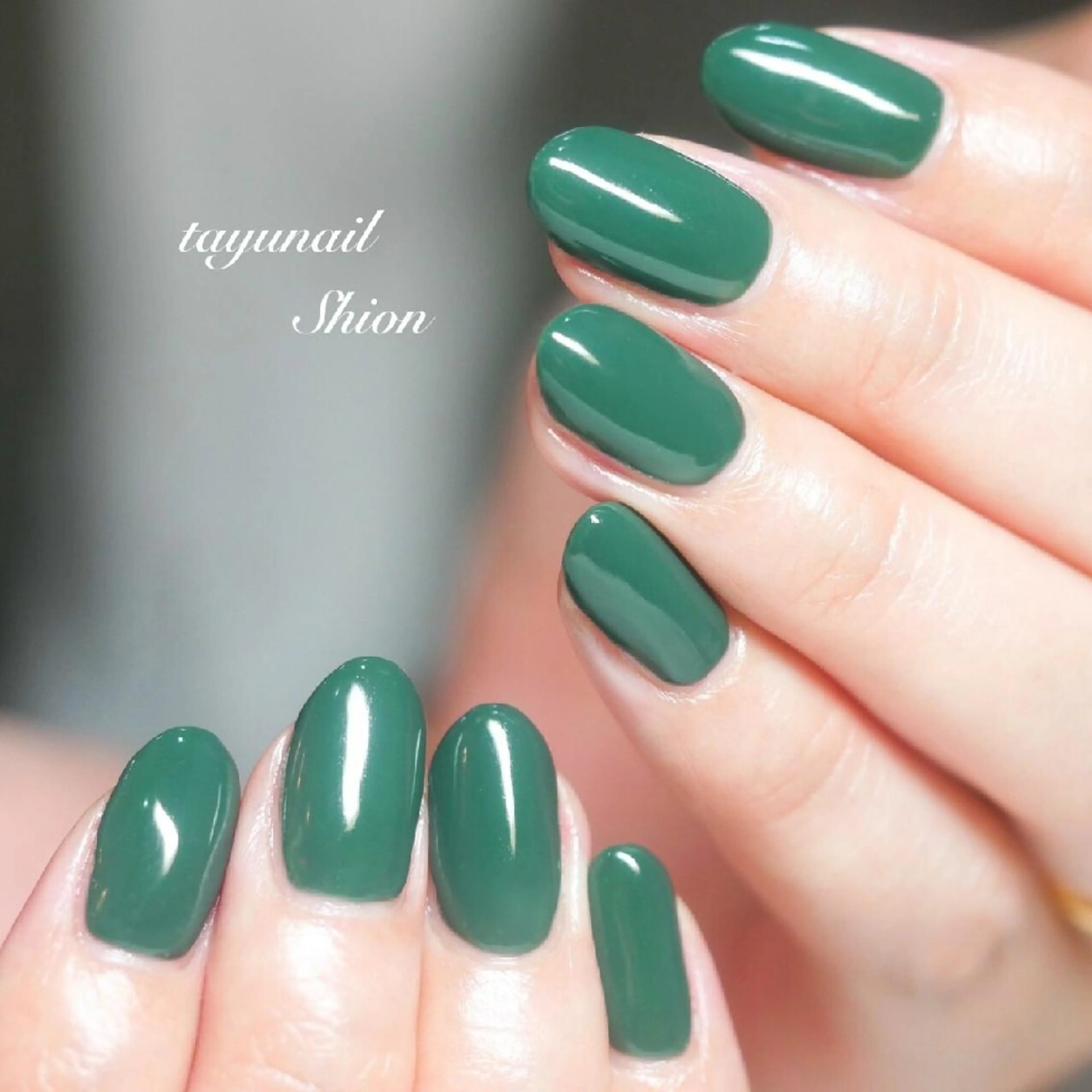 ネイル ブルー ジェルネイル グリーン ワンカラーネイル パラジェル ネイルサロン・ネイルスクール　たゆnail所属・ネイルサロン 【たゆnail】のネイルデザイン