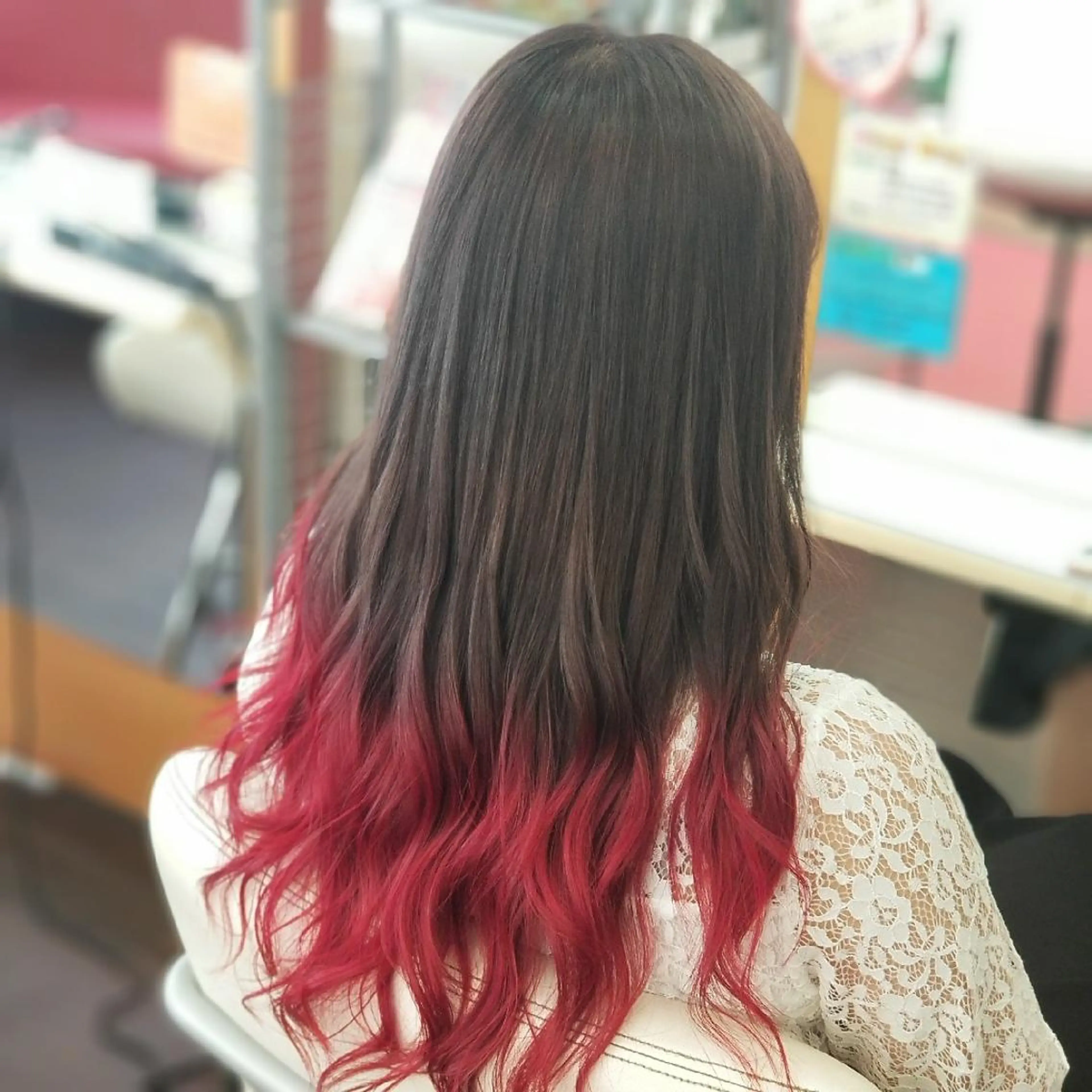 ロング カラー ヘアカラー トリートメント 植田 /エクステ /ブリーチ/髪質改善のヘアスタイル