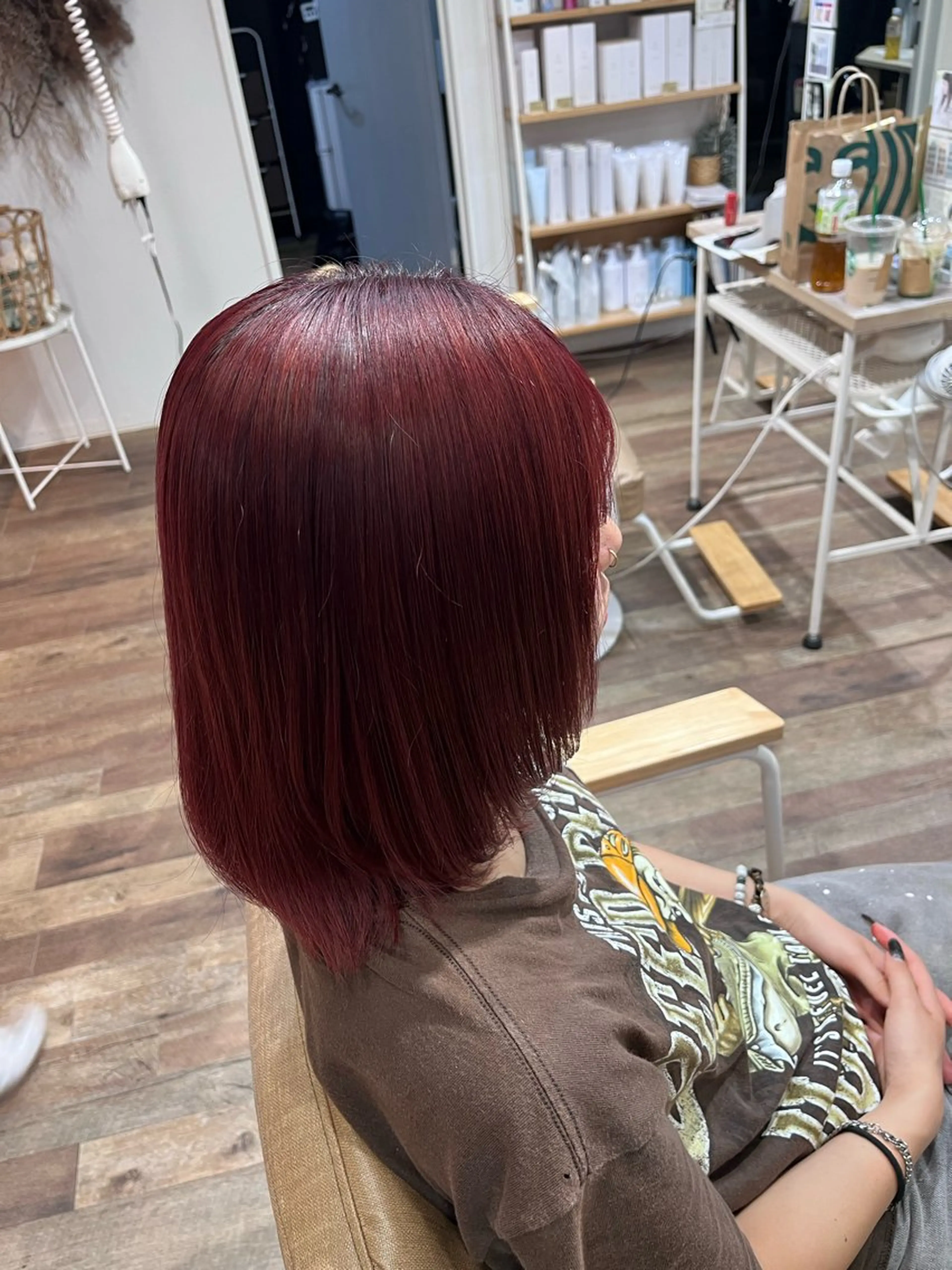 【大人気レッド系カラー🍒ྀི】艶感・色持ちが欲しい人向け✨️➕《カット✂️》の写真