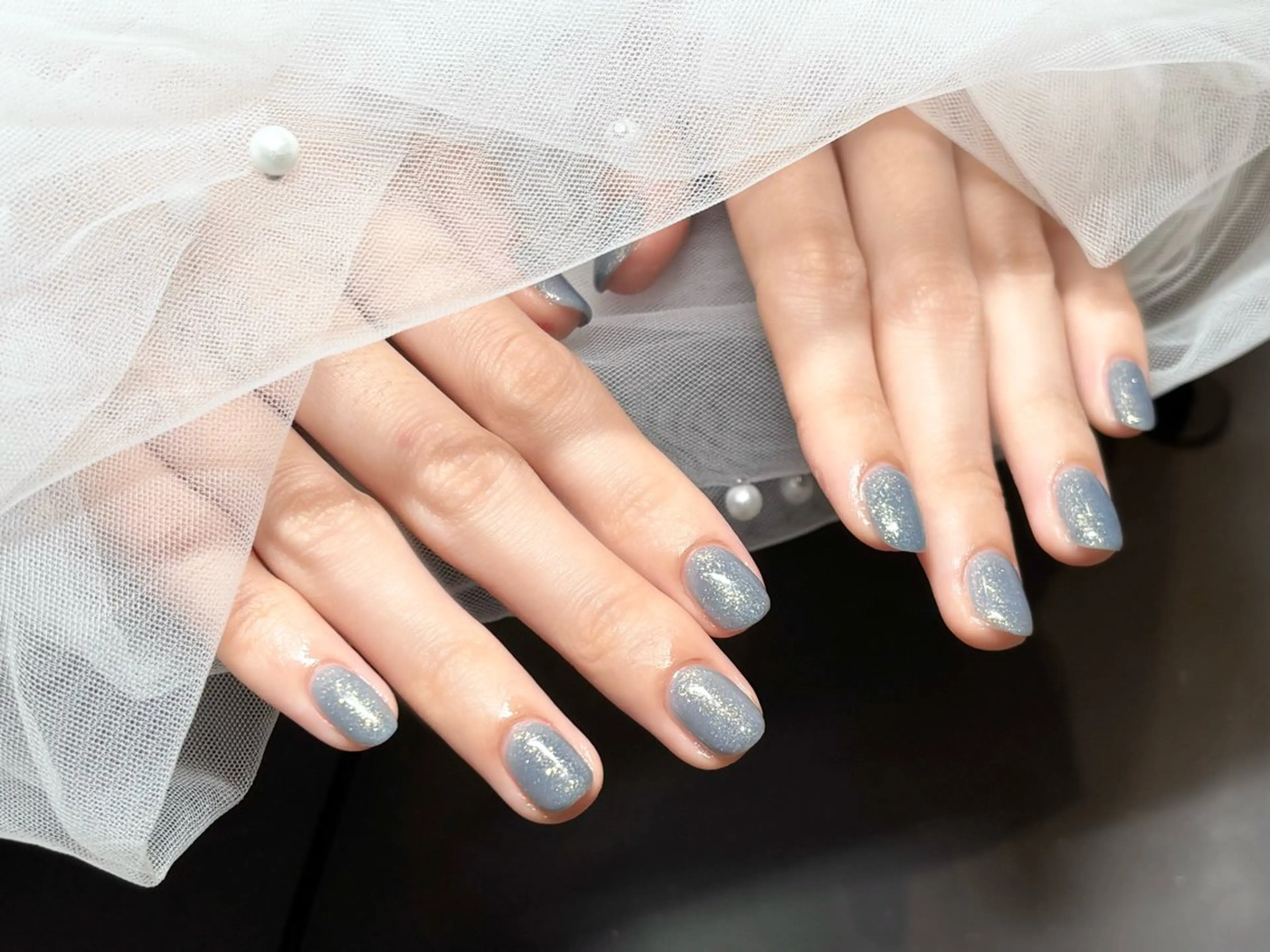 ネイル ブルー ゴールド ラメ(グリッター) LORAN sakuraのネイルデザイン